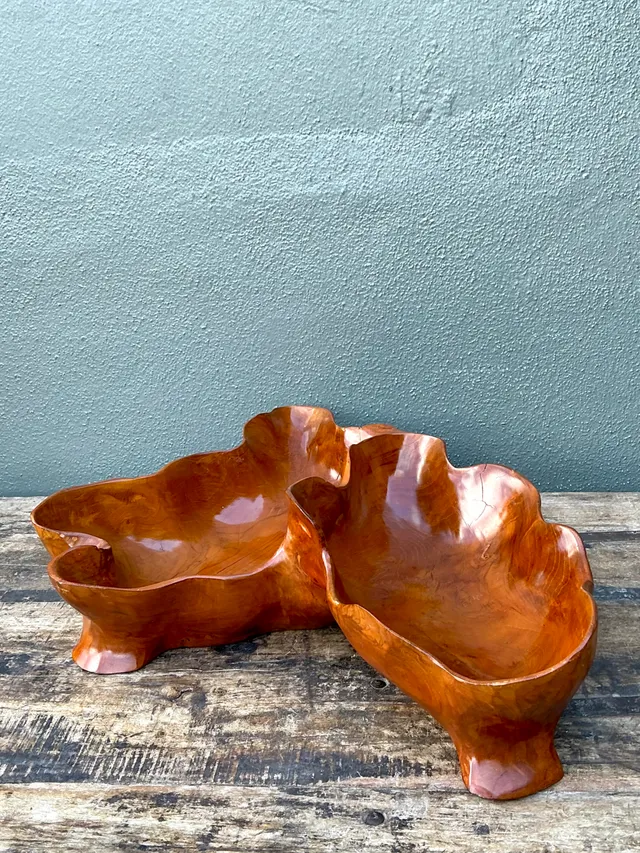 Vintage Organic Form Wood Bowl — additional photo 8
