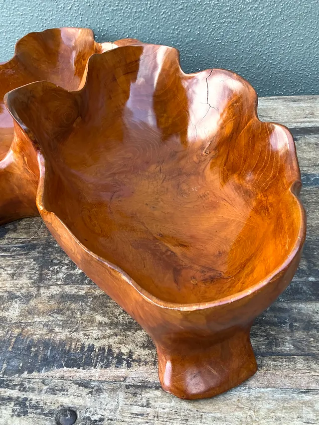 Vintage Organic Form Wood Bowl — additional photo 3