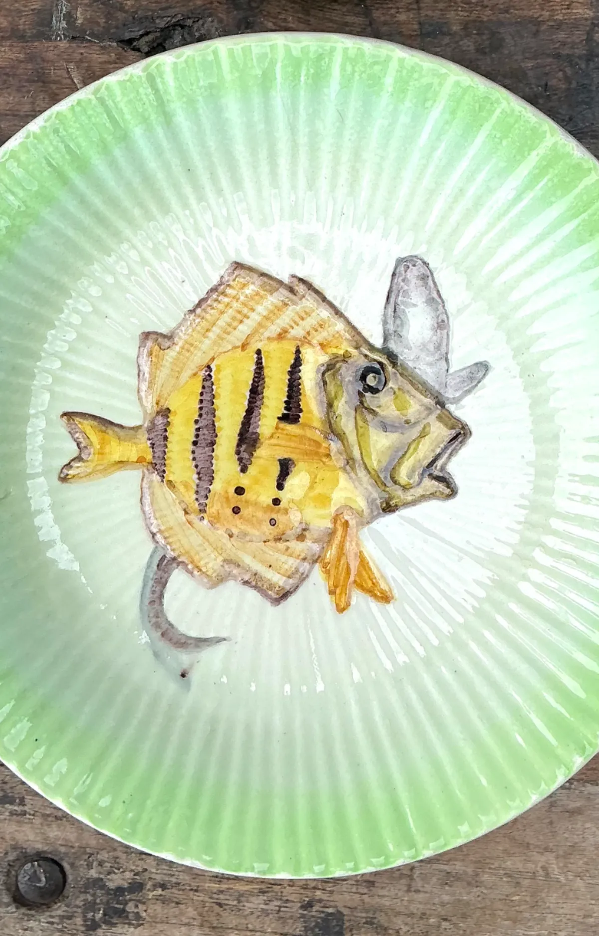 Vintage Italian Hand-Painted Ceramic Seafood Plates - Set of 8 — additional photo 5
