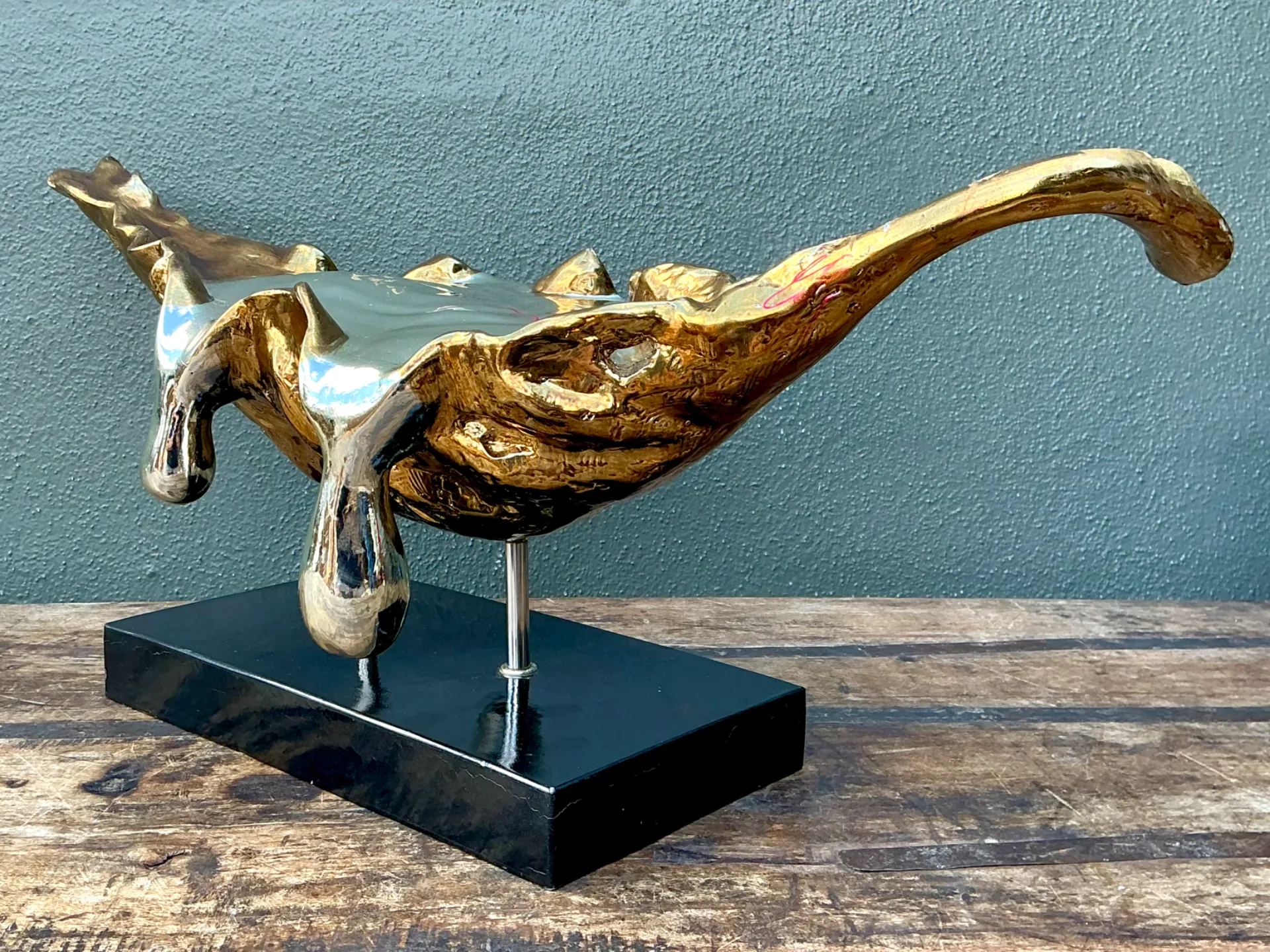 Vintage Abstract Fiberglass and Resin Drip Sculpture — additional photo 1