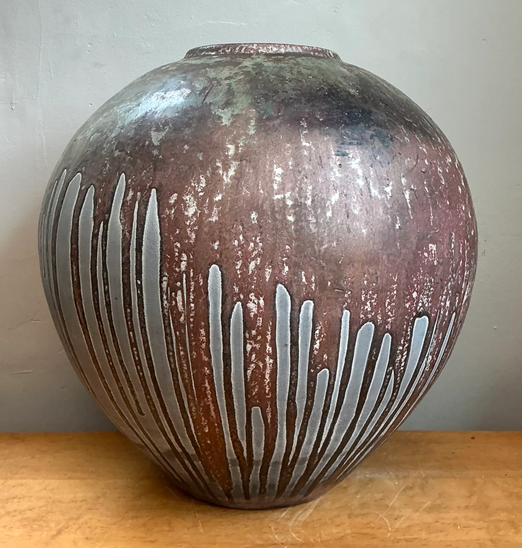 Vintage Monumental Glazed Studio Pottery Vase — additional photo 6