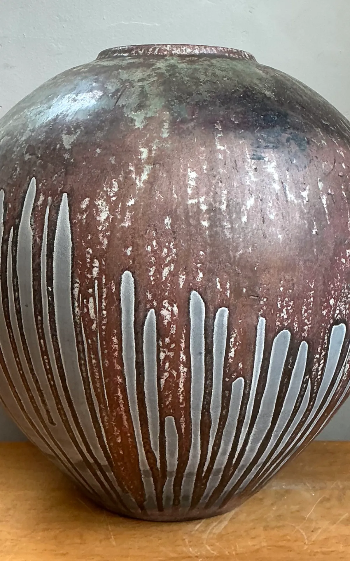 Vintage Monumental Glazed Studio Pottery Vase — additional photo 6