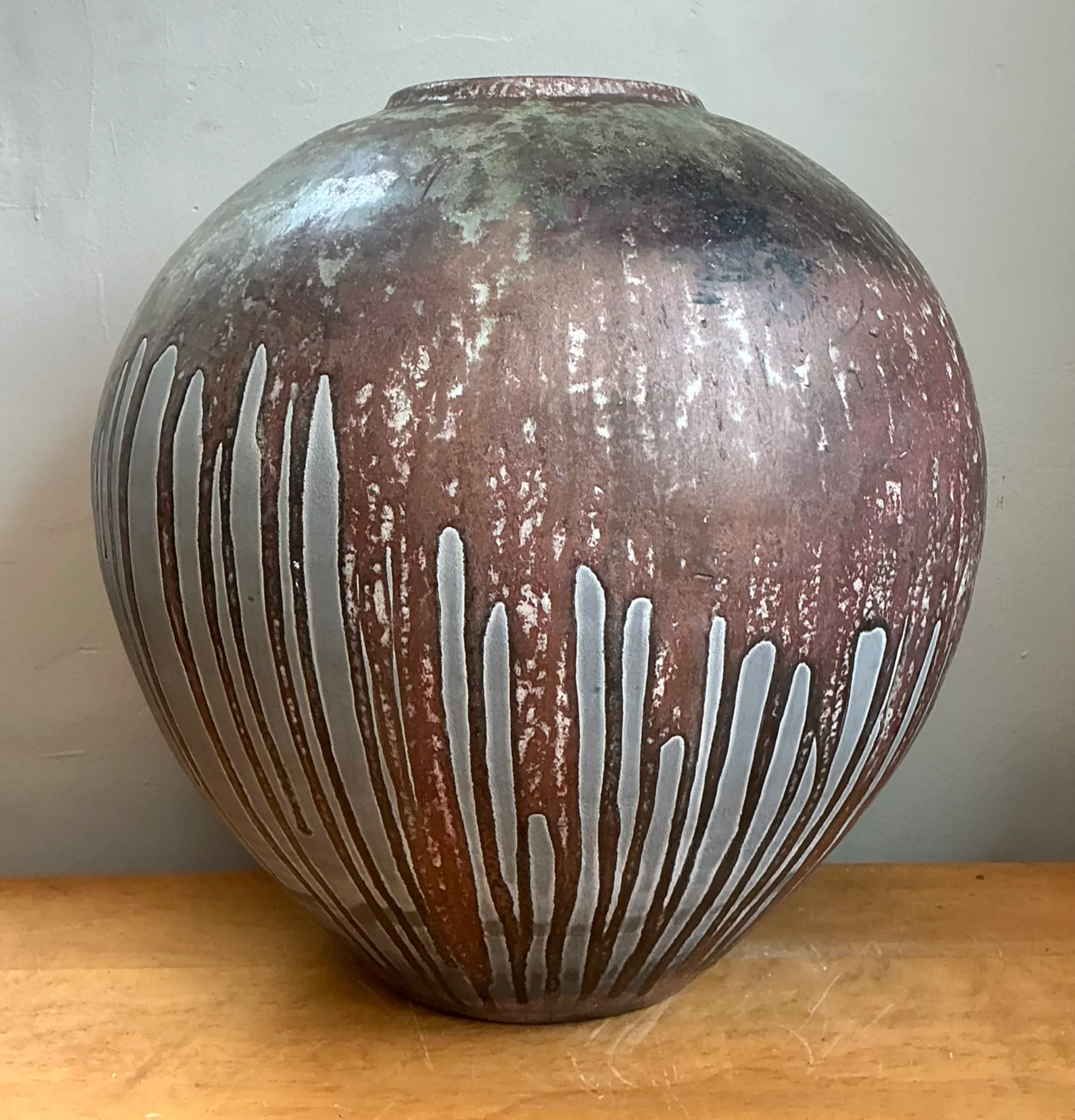 Vintage Monumental Glazed Studio Pottery Vase — additional photo 7