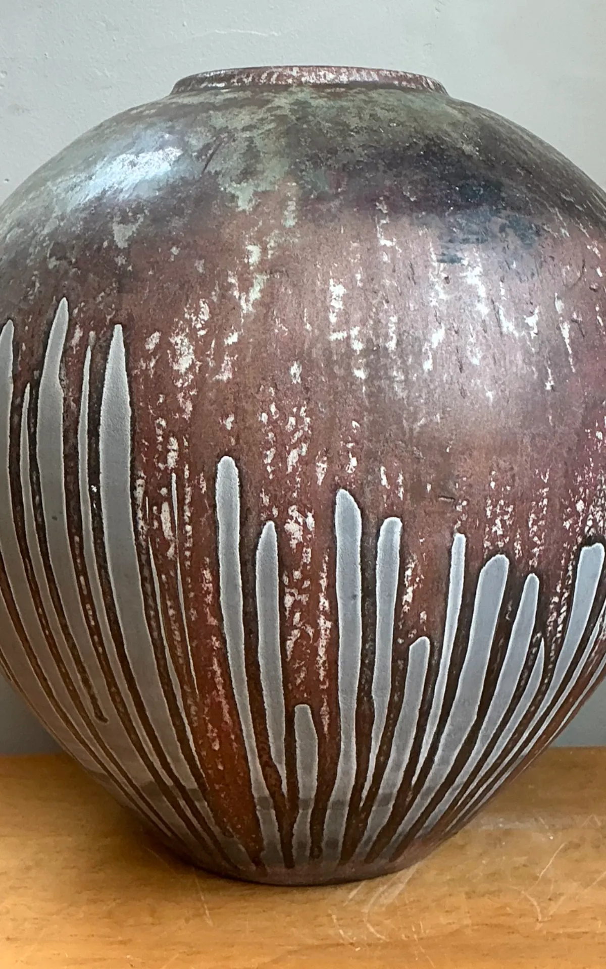 Vintage Monumental Glazed Studio Pottery Vase — additional photo 7