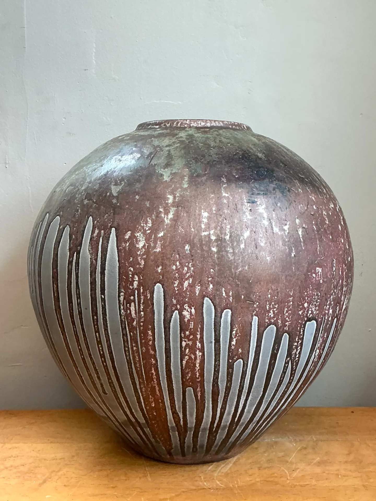 Vintage Monumental Glazed Studio Pottery Vase — additional photo 4