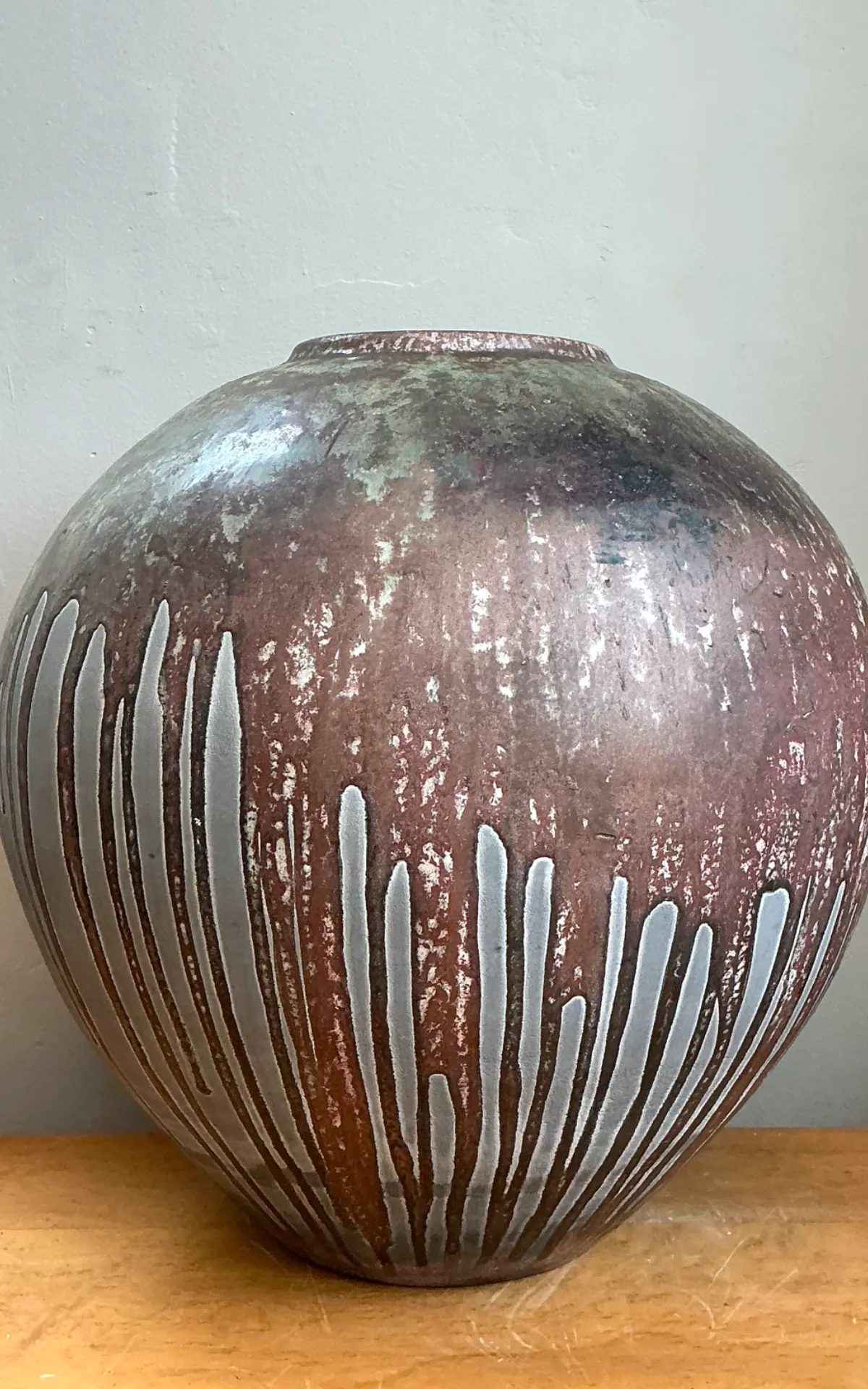 Vintage Monumental Glazed Studio Pottery Vase — additional photo 4