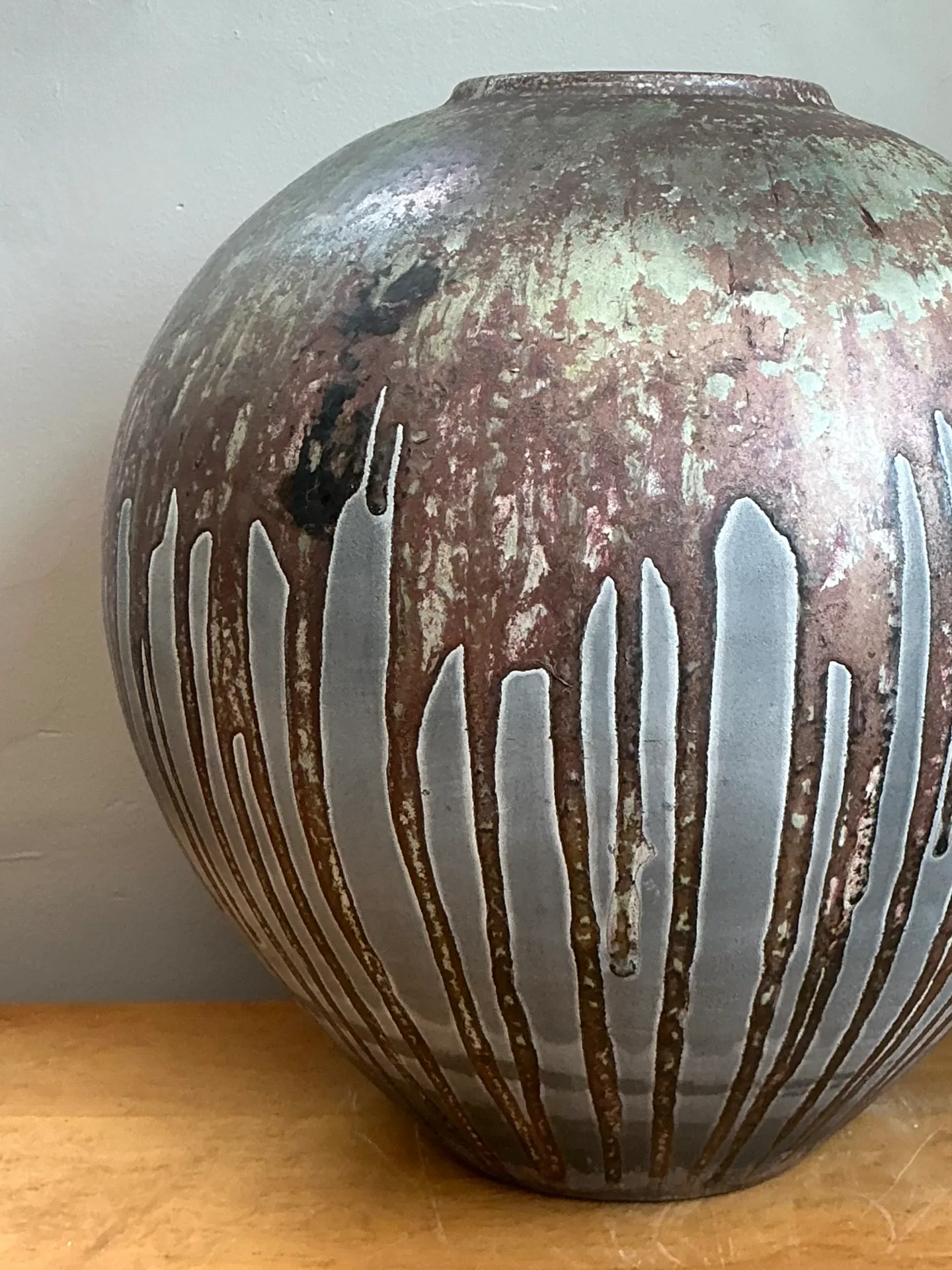 Vintage Monumental Glazed Studio Pottery Vase — additional photo 2