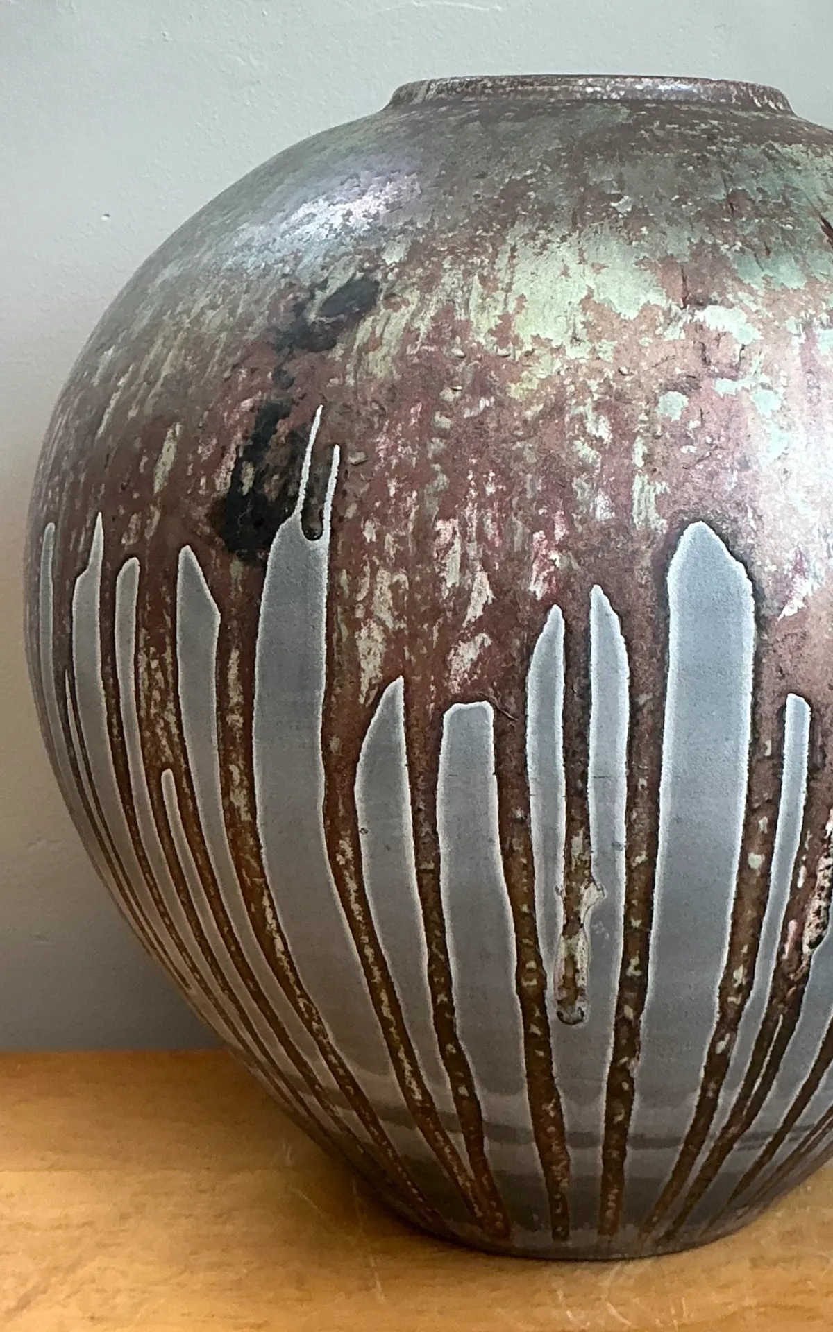 Vintage Monumental Glazed Studio Pottery Vase — additional photo 2