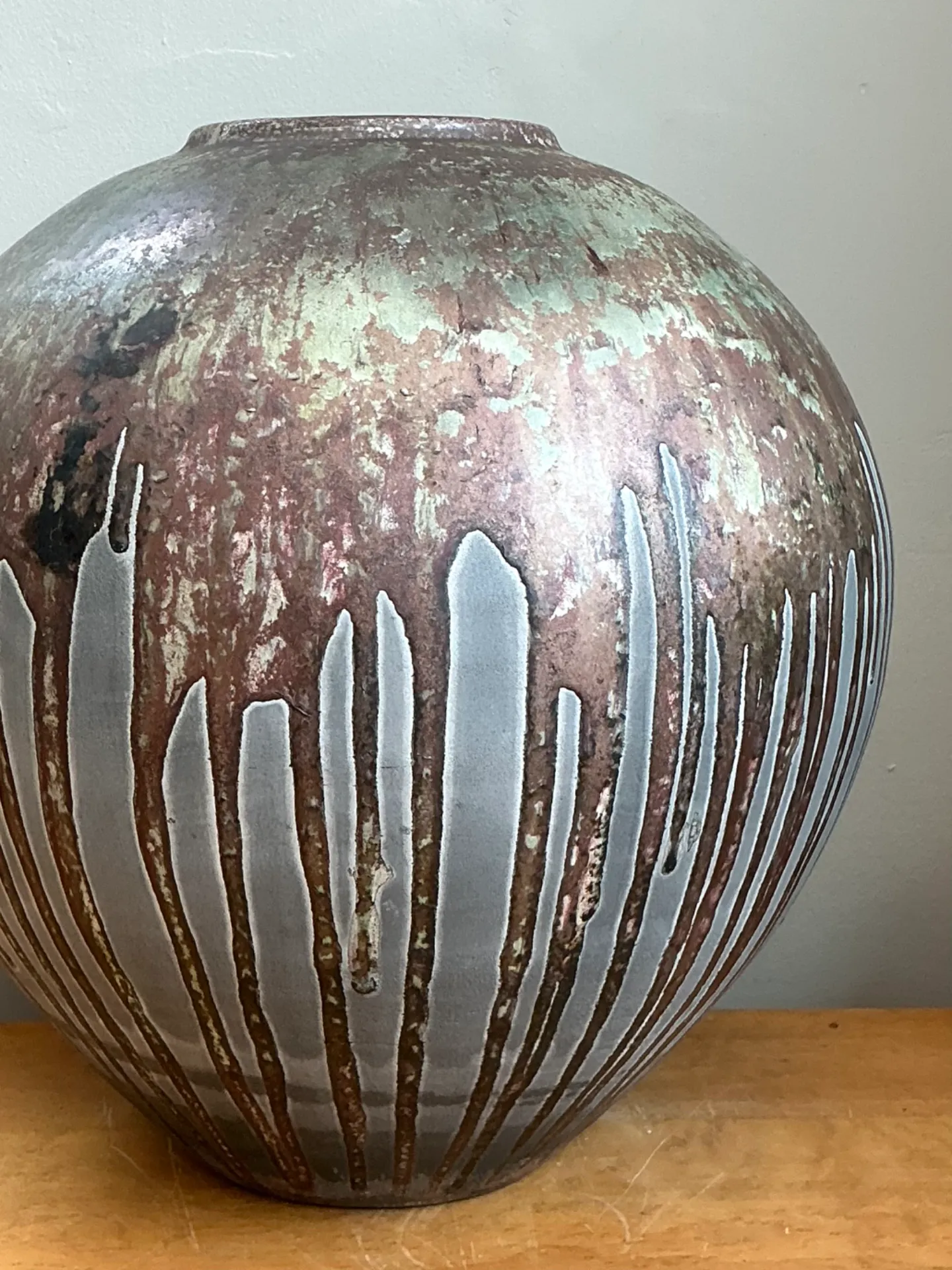 Vintage Monumental Glazed Studio Pottery Vase — additional photo 8