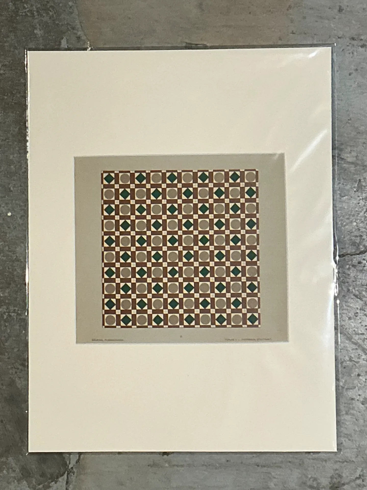 Vintage Geometric Tile Design Serigraph — additional photo 3