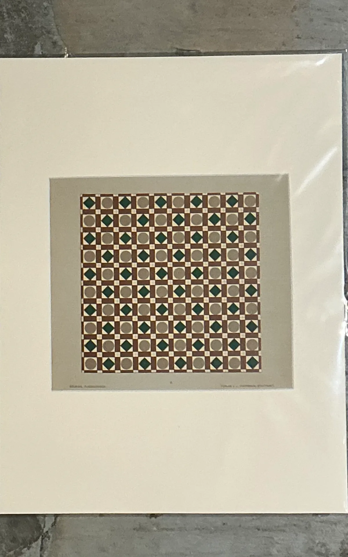 Vintage Geometric Tile Design Serigraph — additional photo 3