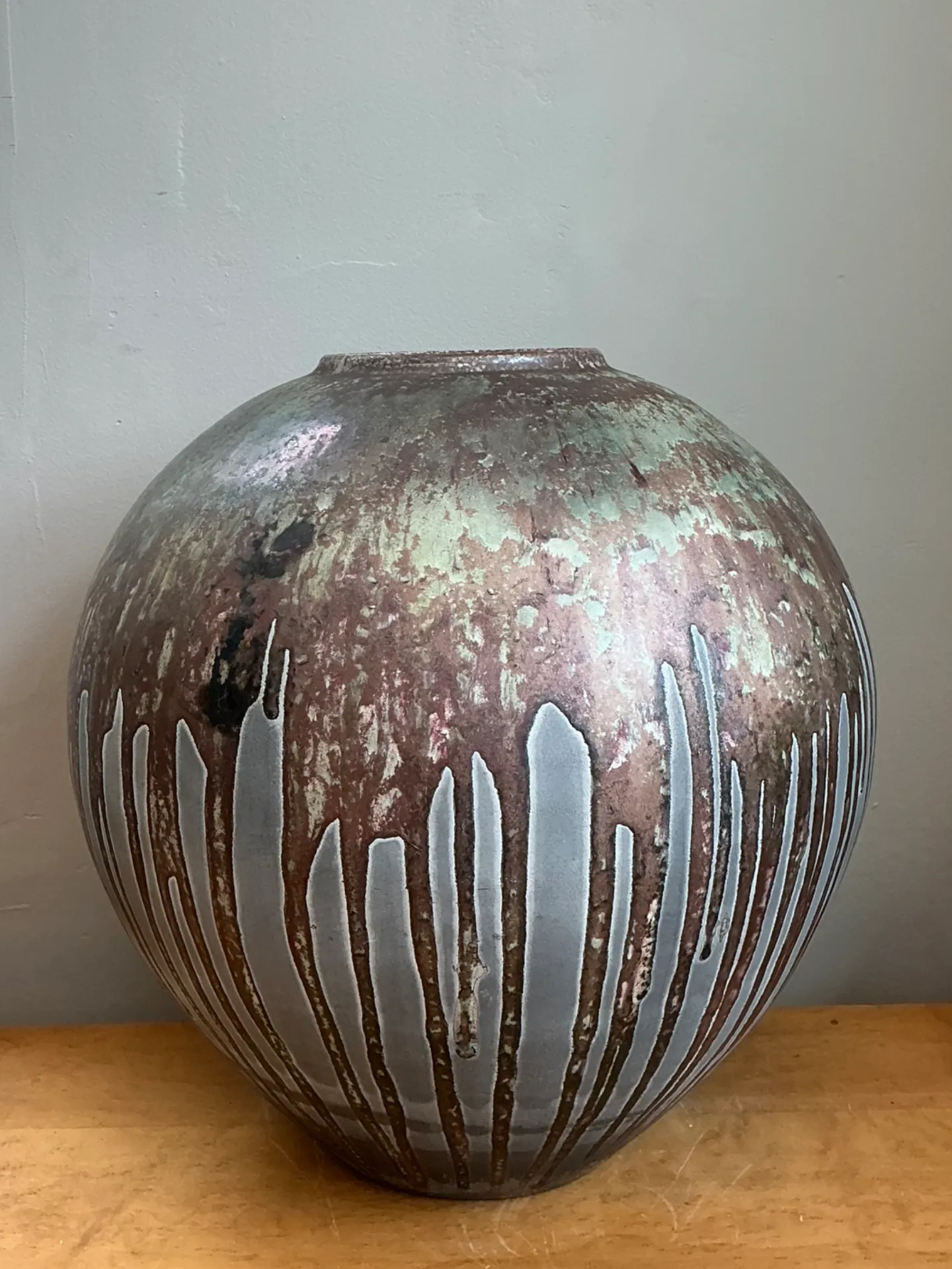 Vintage Monumental Glazed Studio Pottery Vase — additional photo 5