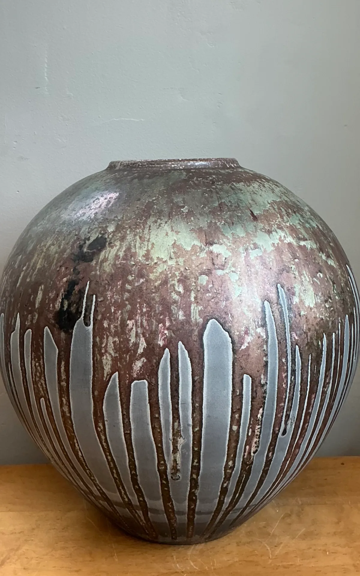 Vintage Monumental Glazed Studio Pottery Vase — additional photo 5