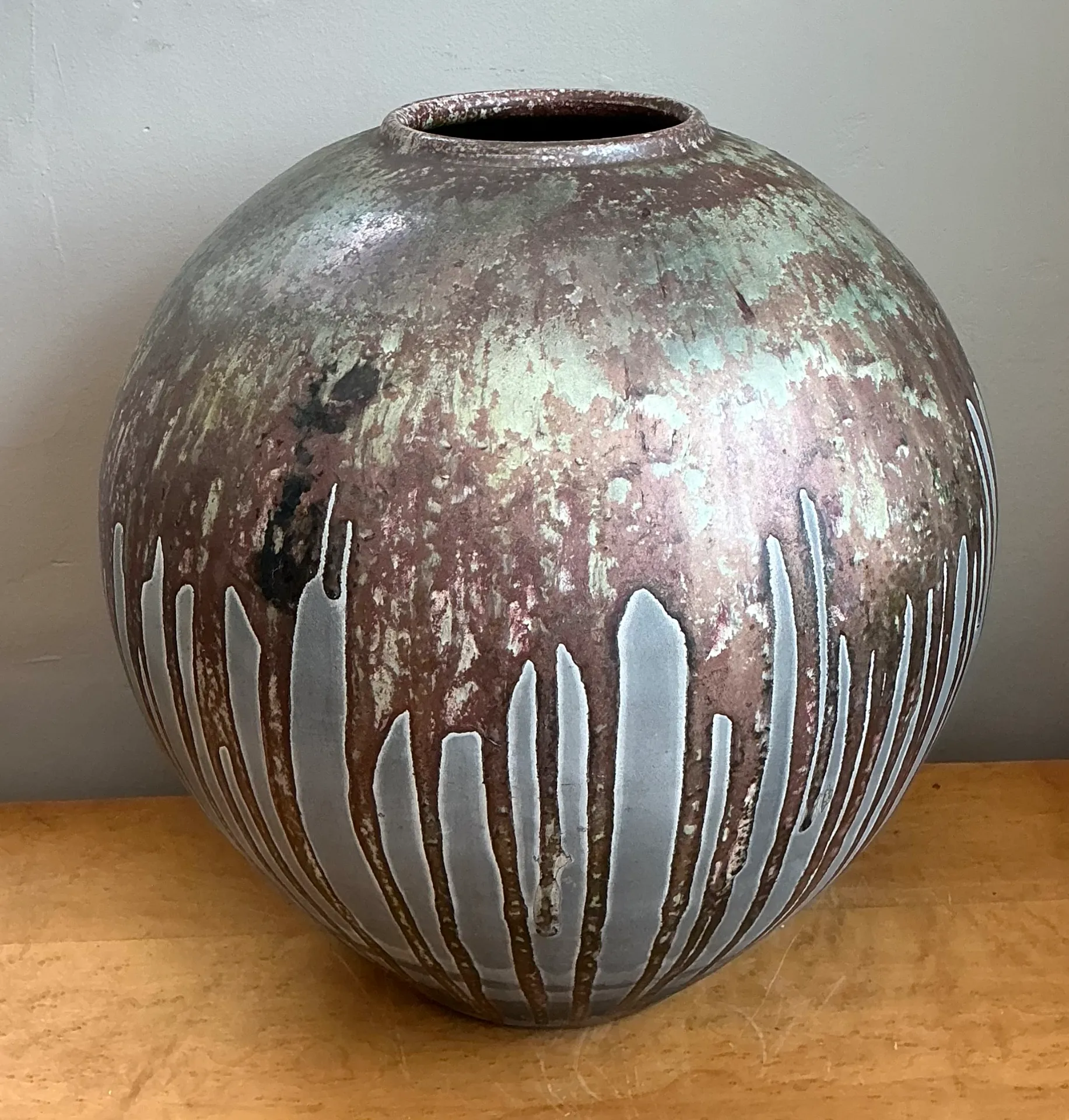 Vintage Monumental Glazed Studio Pottery Vase — additional photo 3