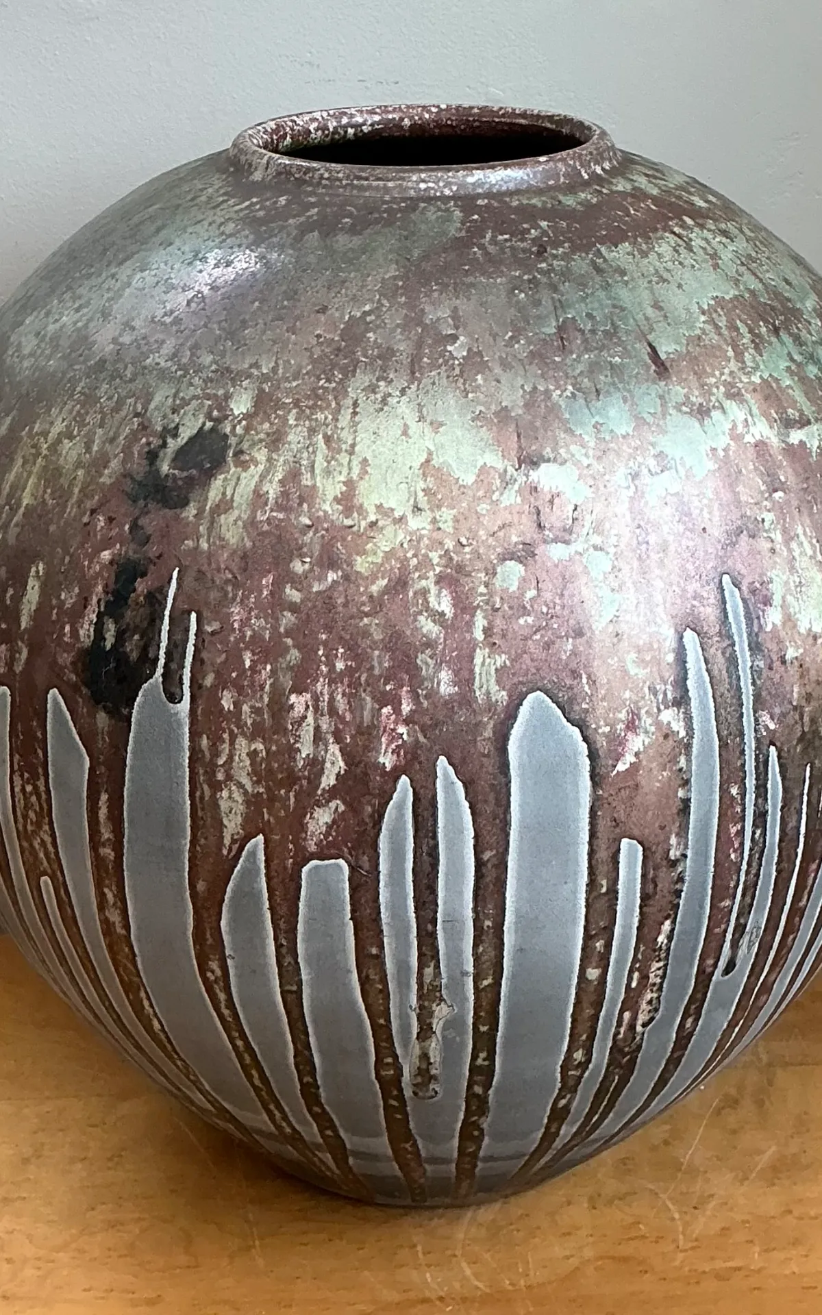 Vintage Monumental Glazed Studio Pottery Vase — additional photo 3