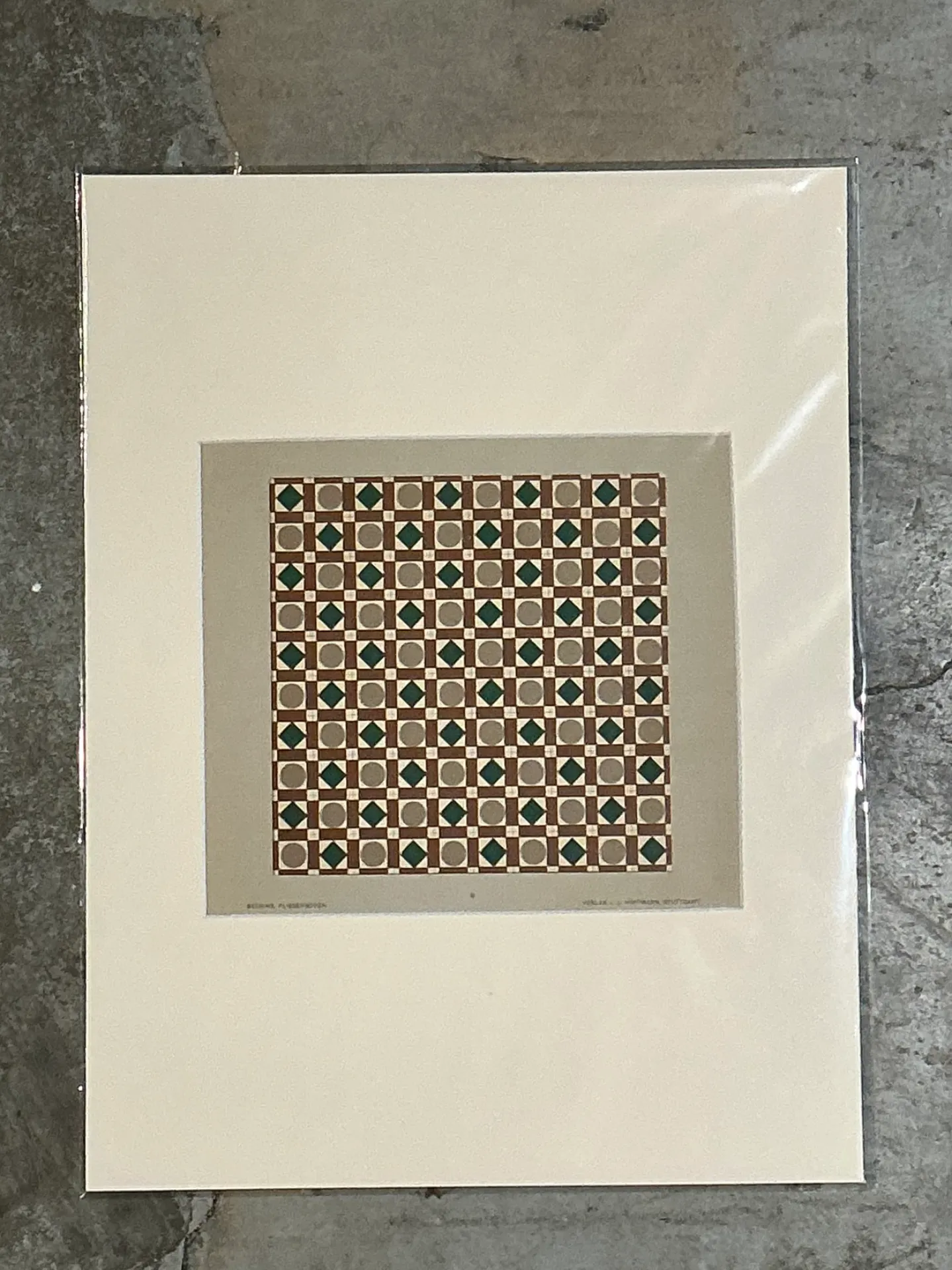 Vintage Geometric Tile Design Serigraph — additional photo 2