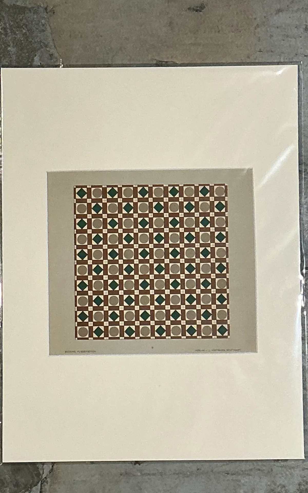 Vintage Geometric Tile Design Serigraph — additional photo 2