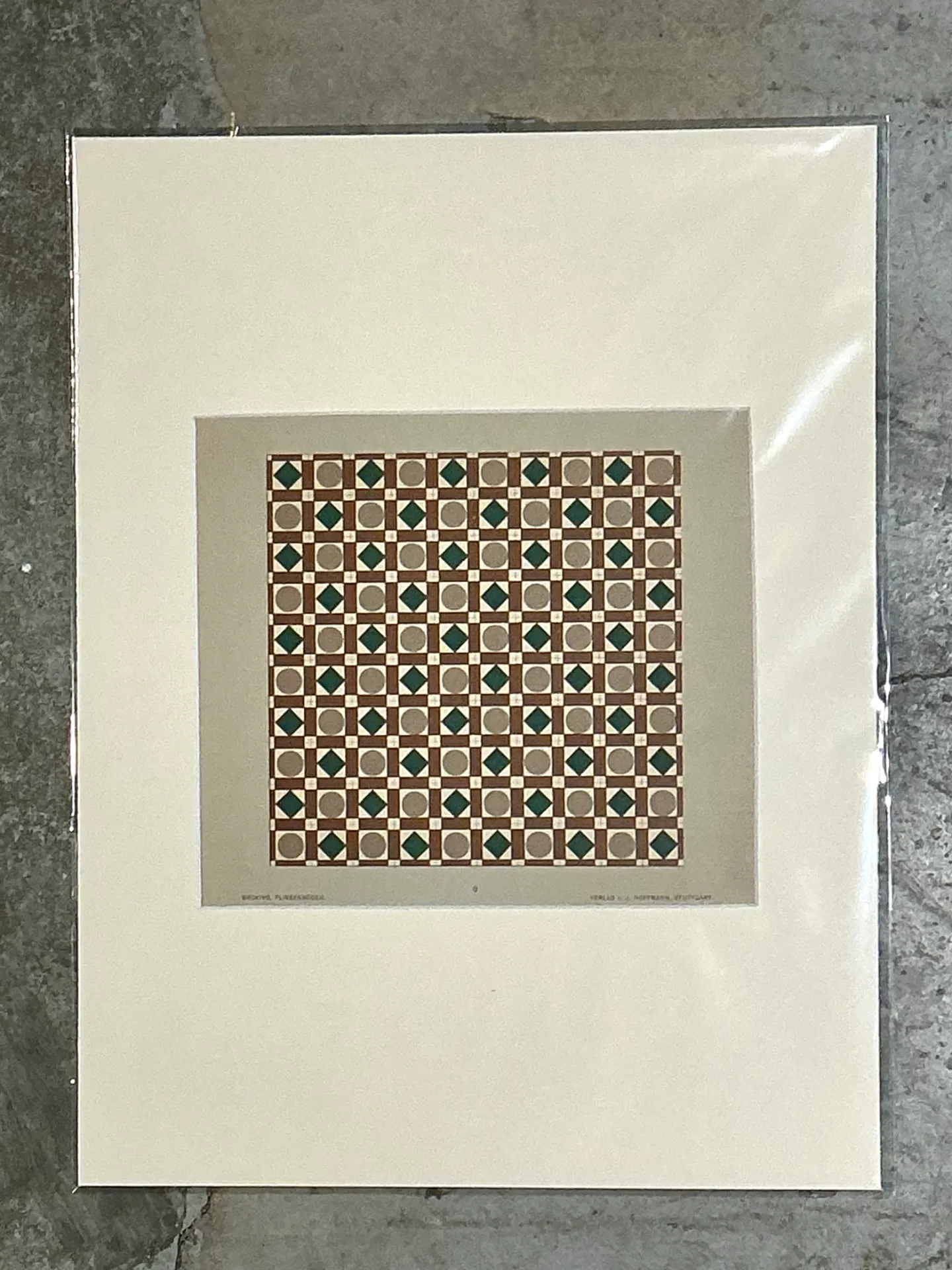 Vintage Geometric Tile Design Serigraph — additional photo 1