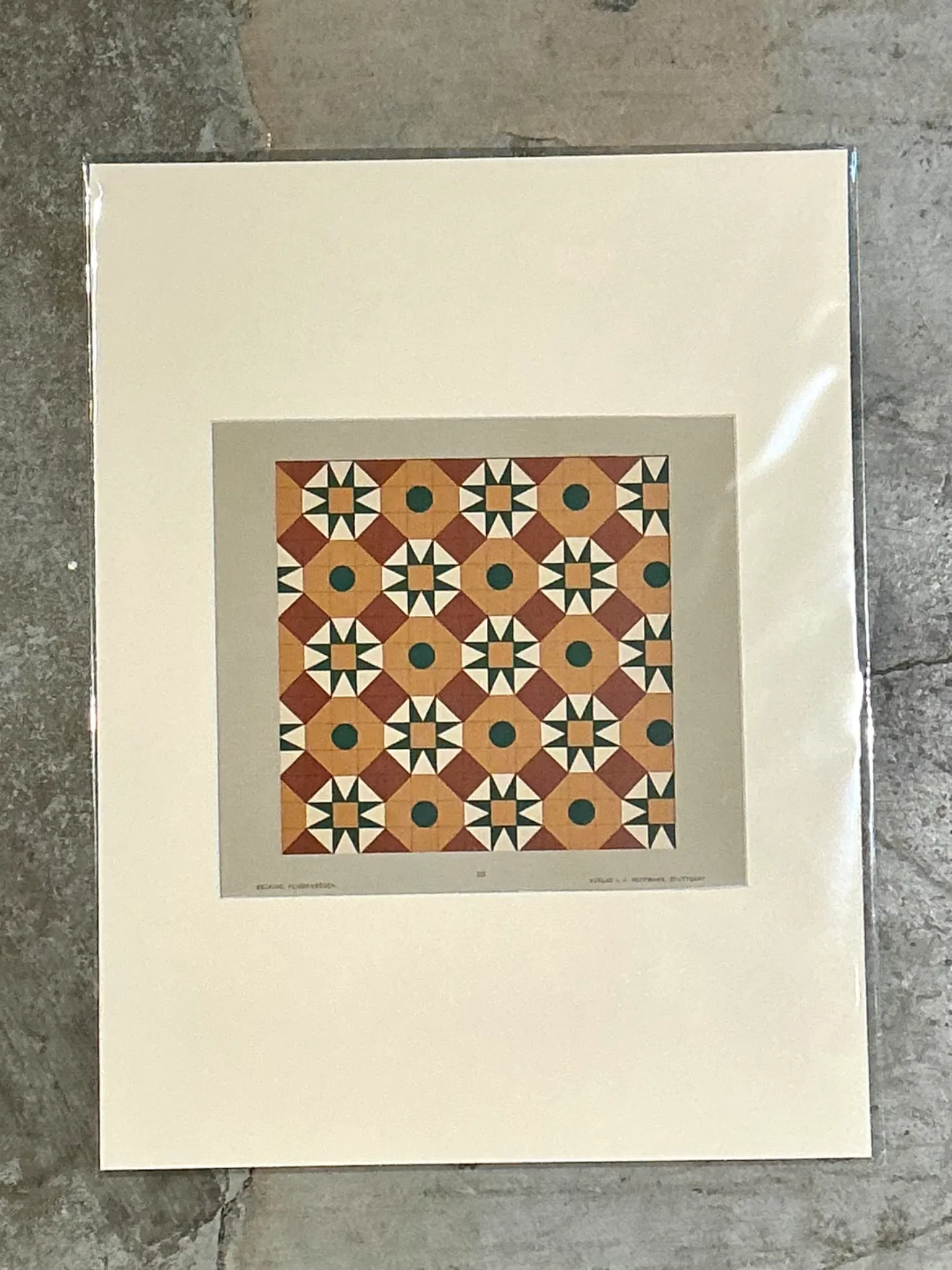 Vintage Geometric Tile Pattern Serigraph — additional photo 4