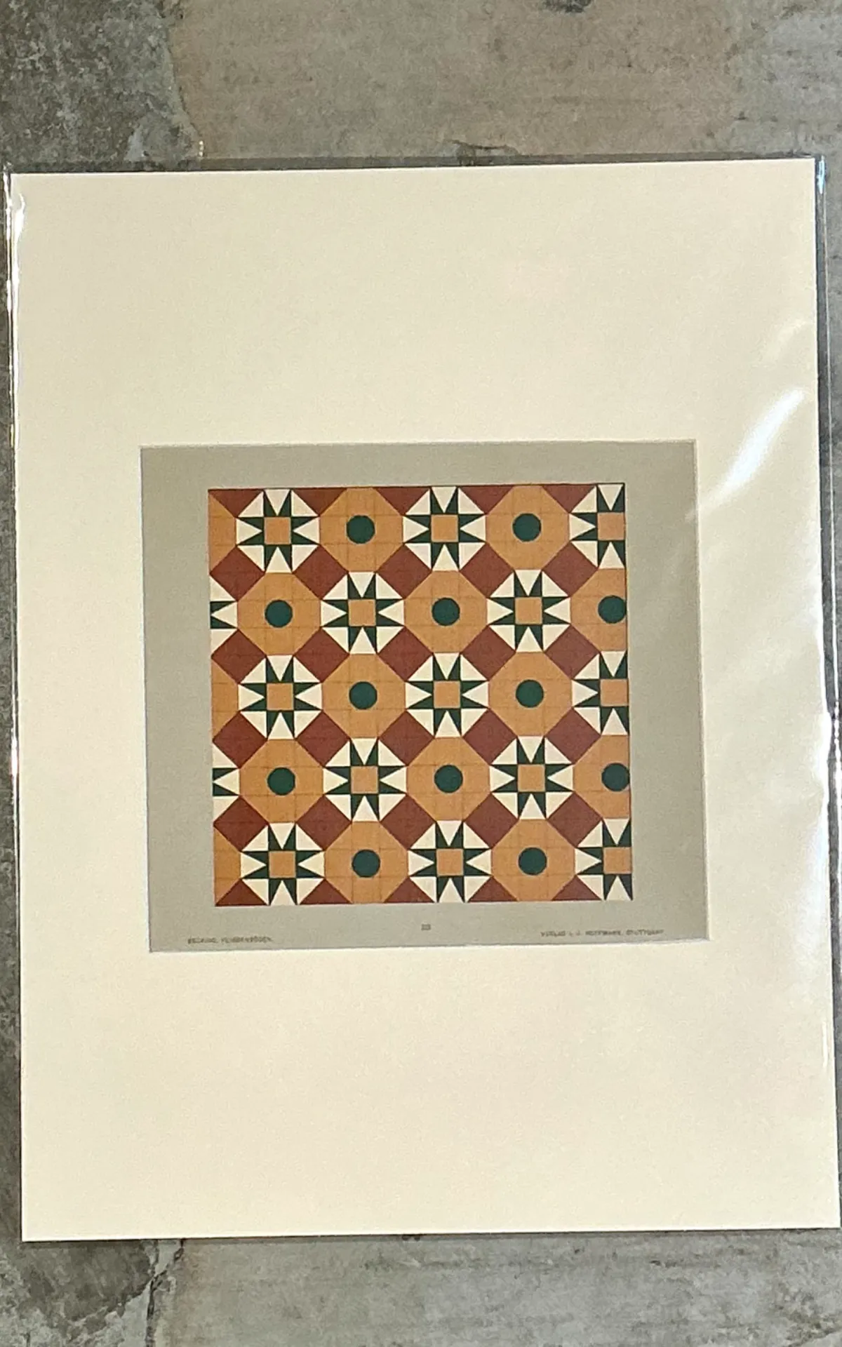 Vintage Geometric Tile Pattern Serigraph — additional photo 4