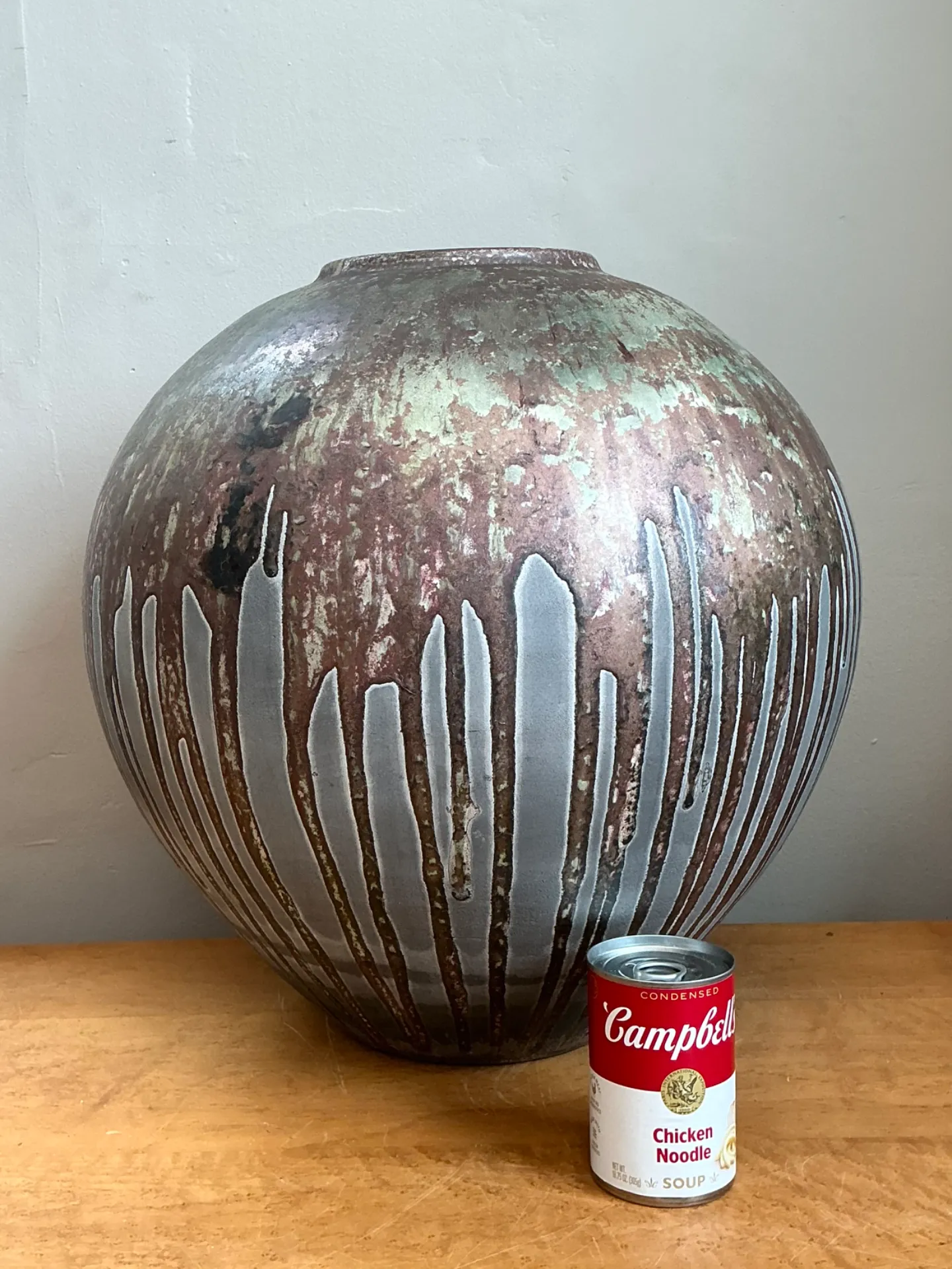 Vintage Monumental Glazed Studio Pottery Vase — additional photo 1