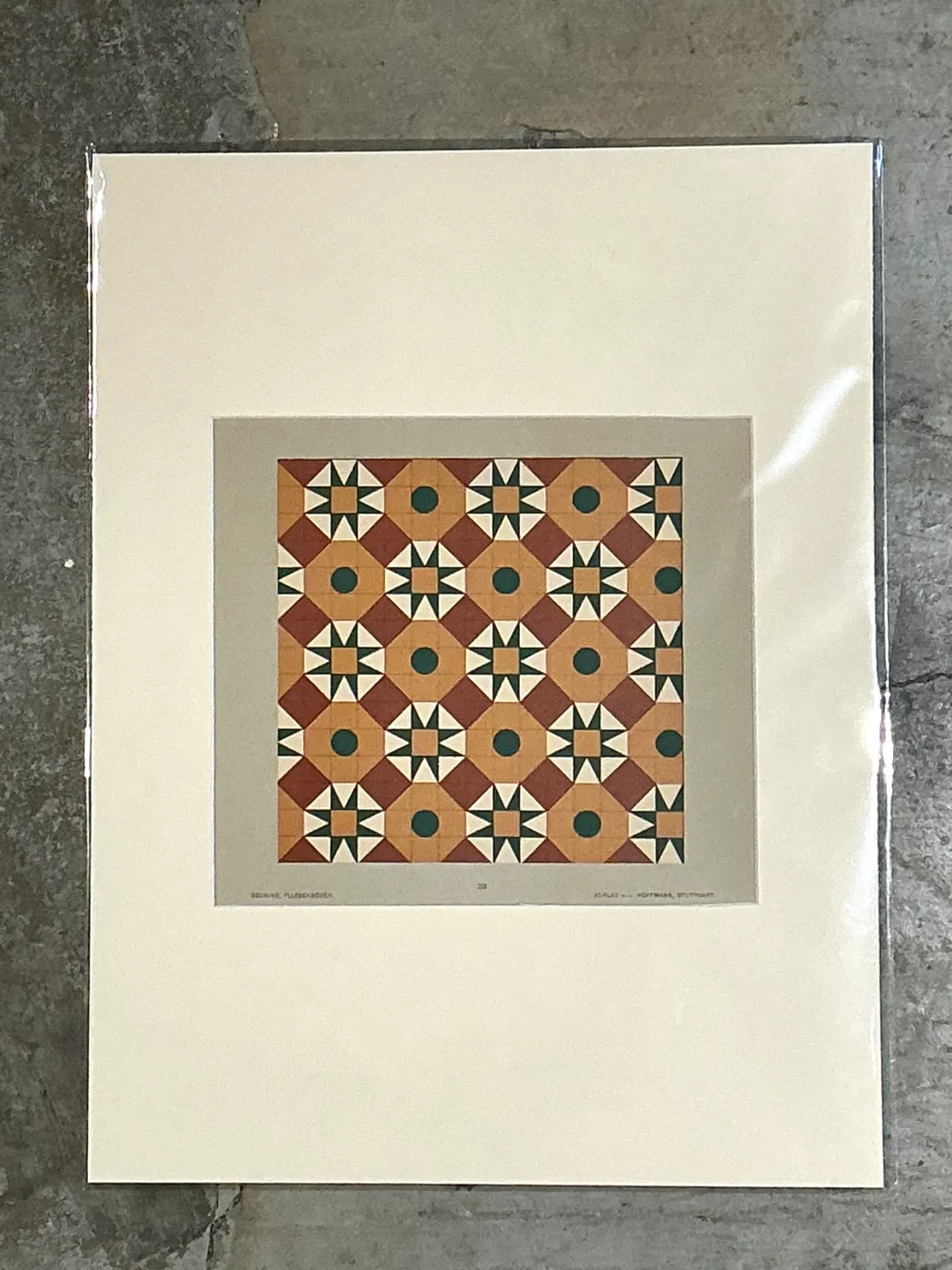 Vintage Geometric Tile Pattern Serigraph — additional photo 5