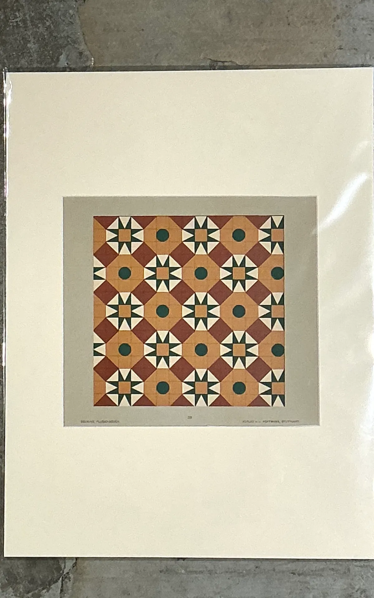 Vintage Geometric Tile Pattern Serigraph — additional photo 5