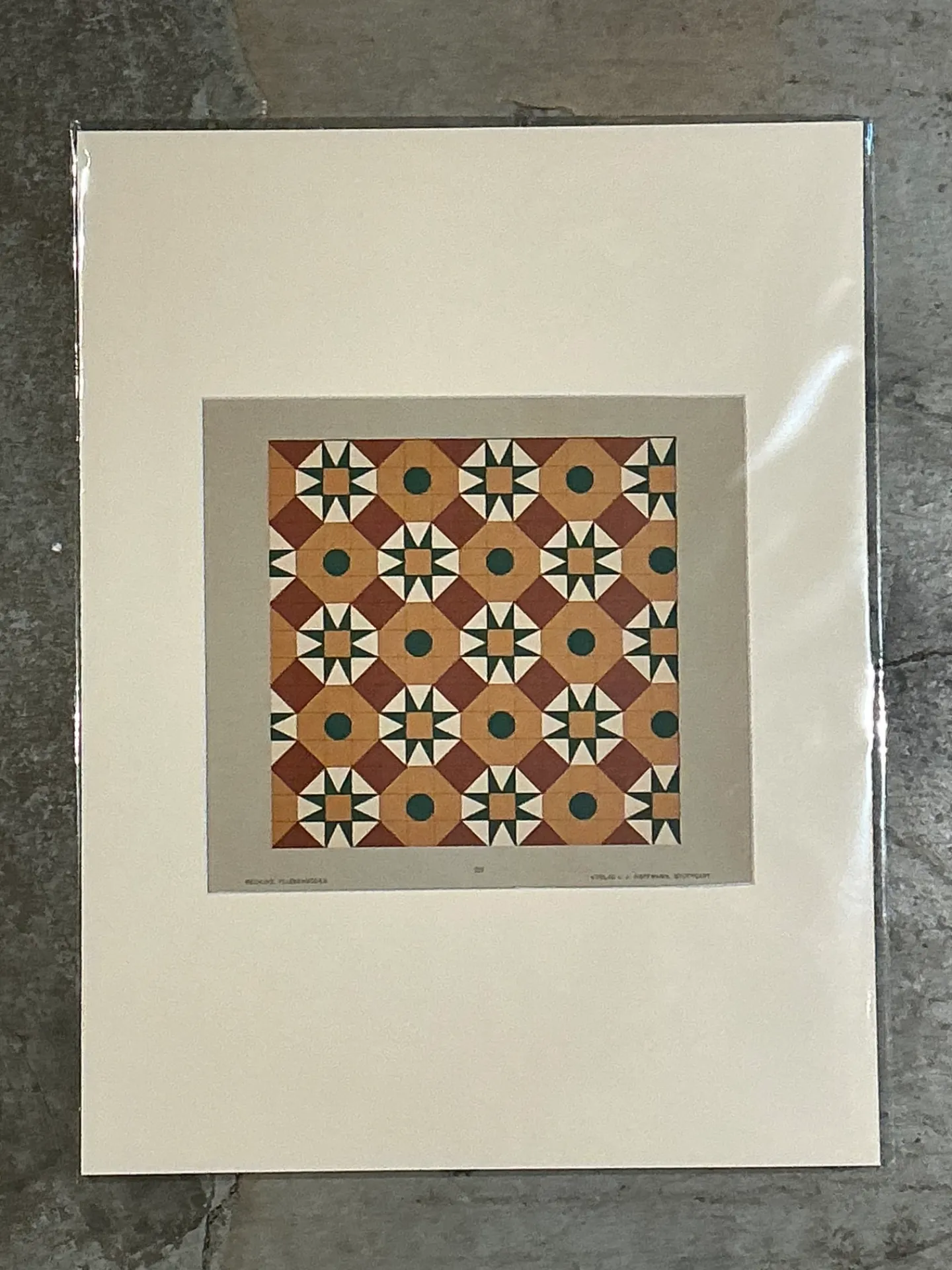 Vintage Geometric Tile Pattern Serigraph — additional photo 2