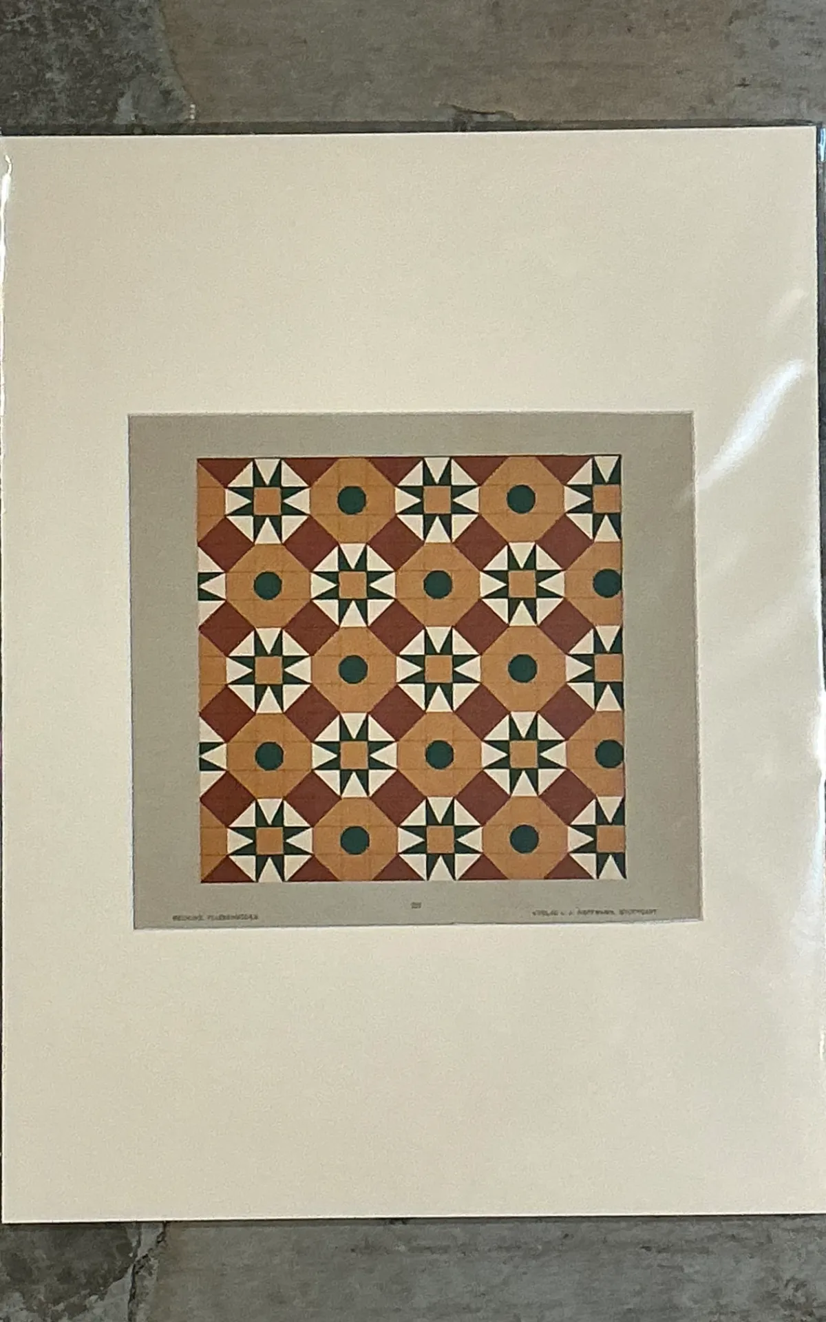 Vintage Geometric Tile Pattern Serigraph — additional photo 2