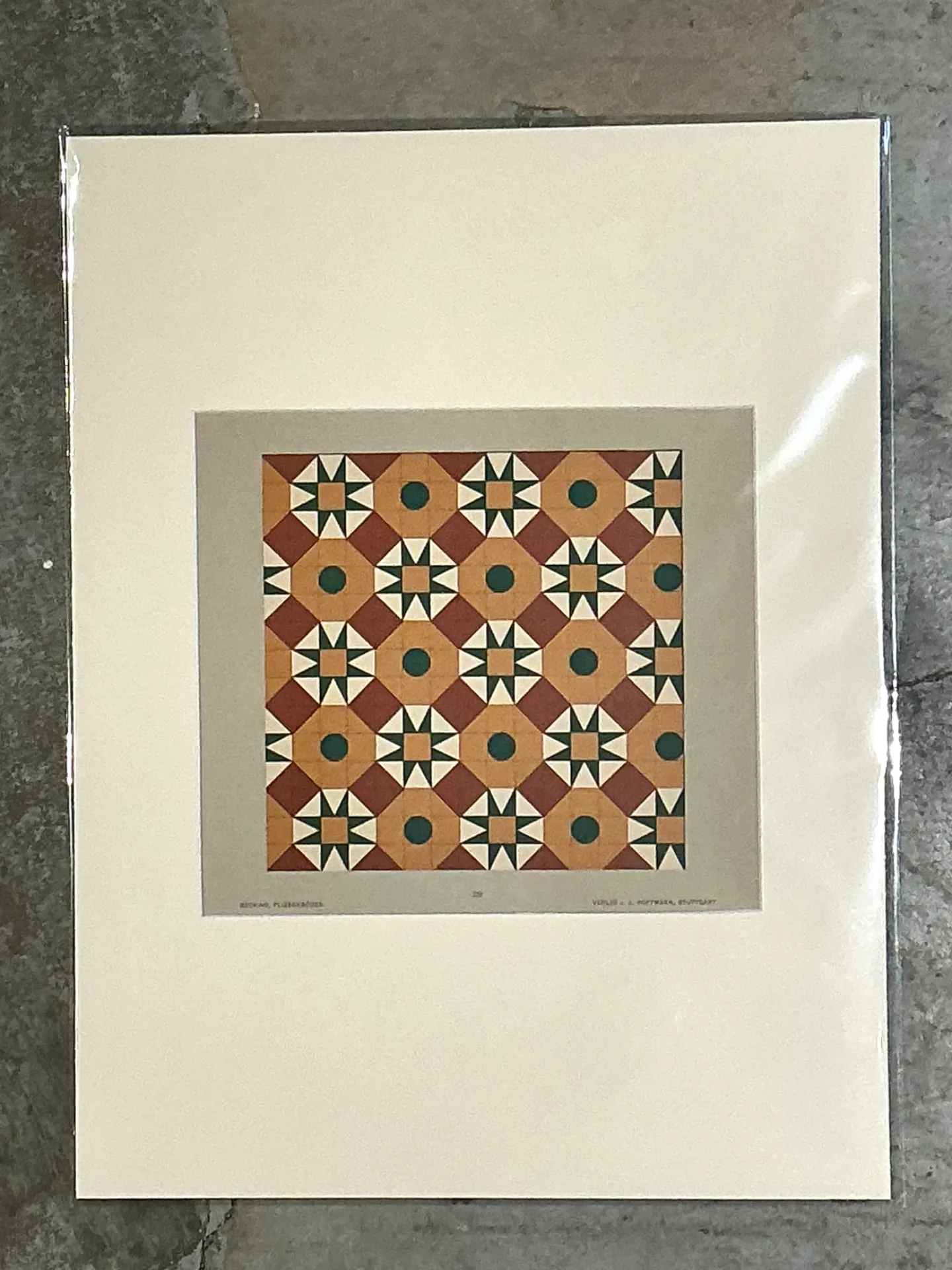 Vintage Geometric Tile Pattern Serigraph — additional photo 1