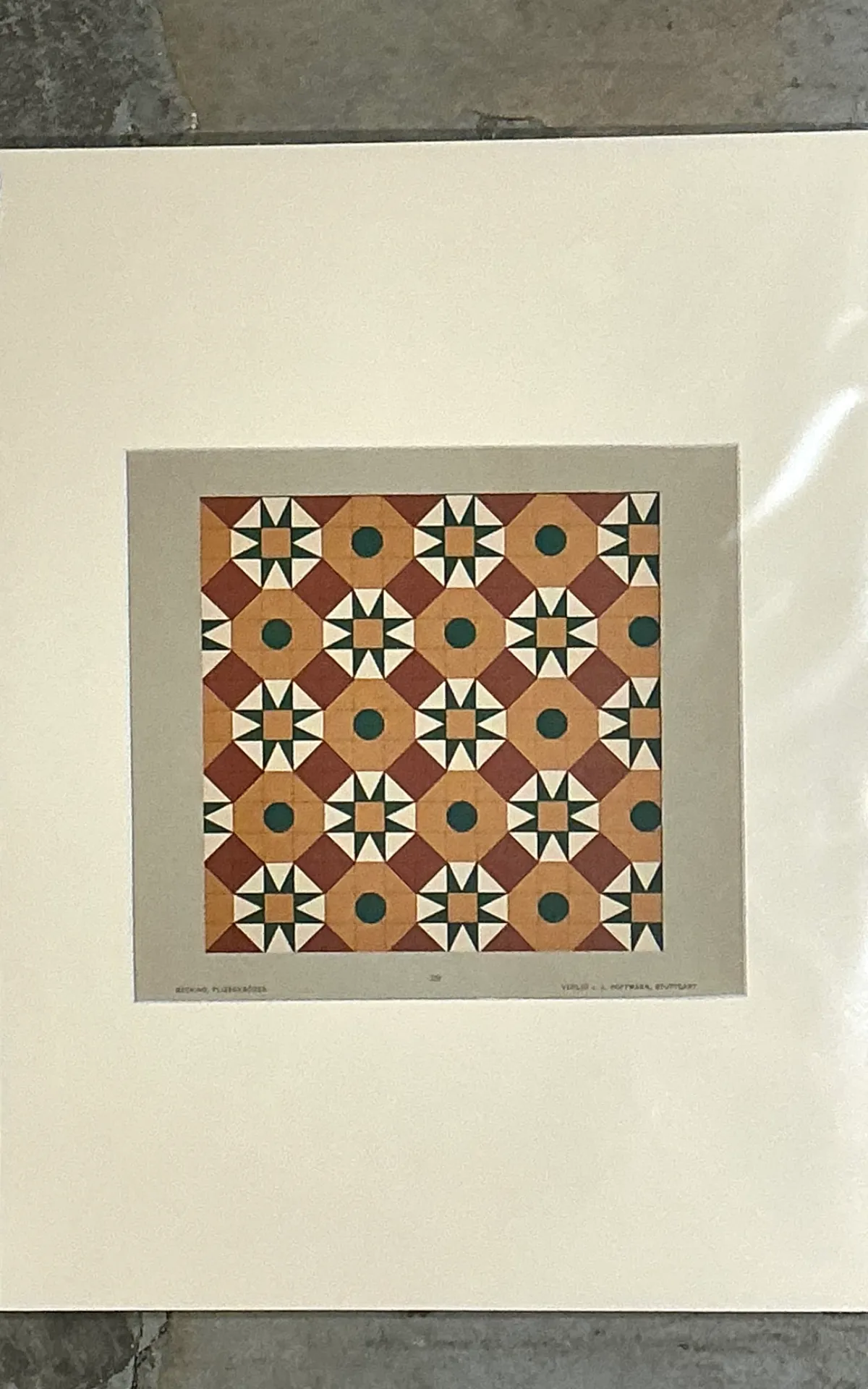 Vintage Geometric Tile Pattern Serigraph