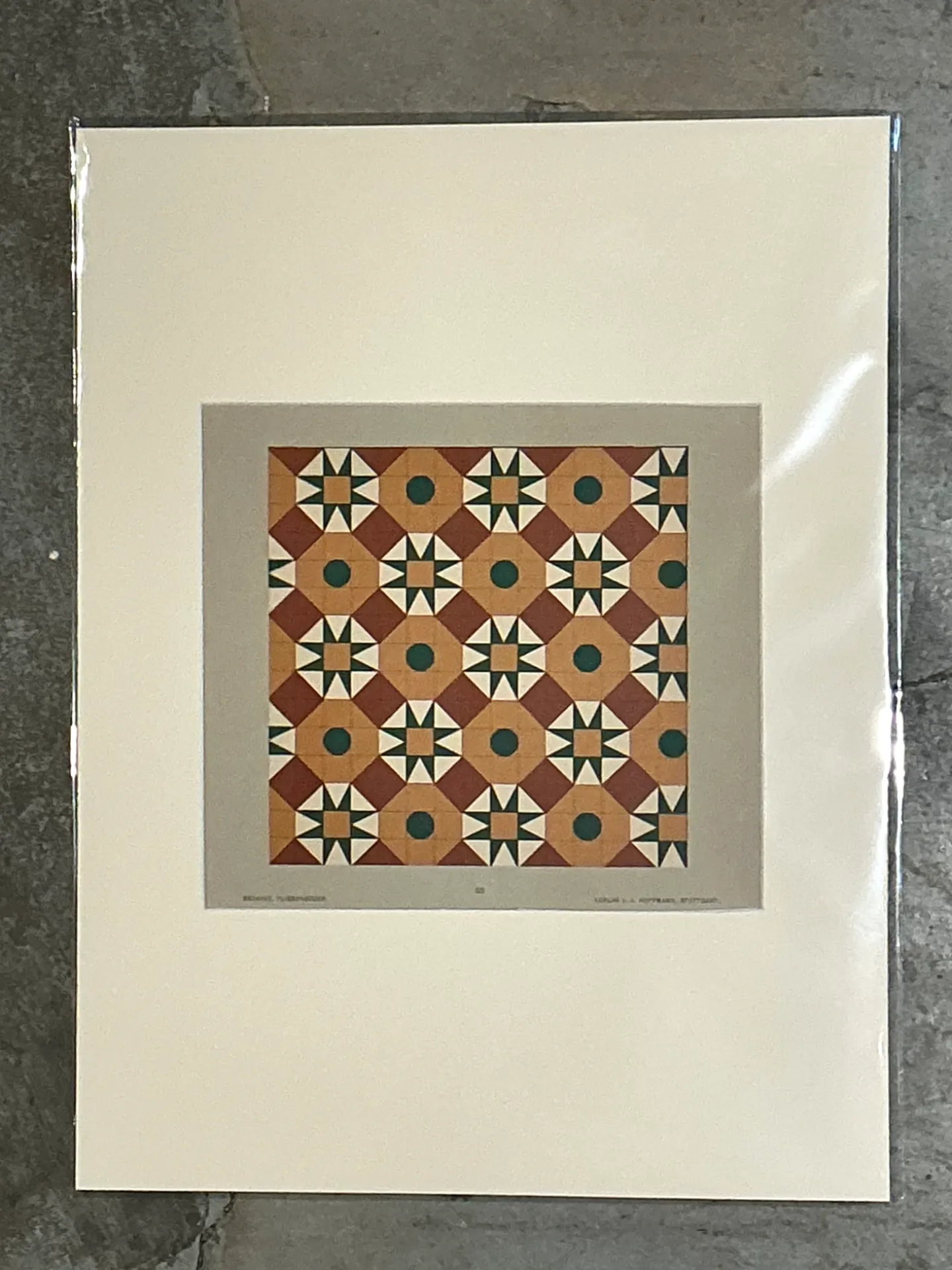 Vintage Geometric Tile Pattern Serigraph — additional photo 6