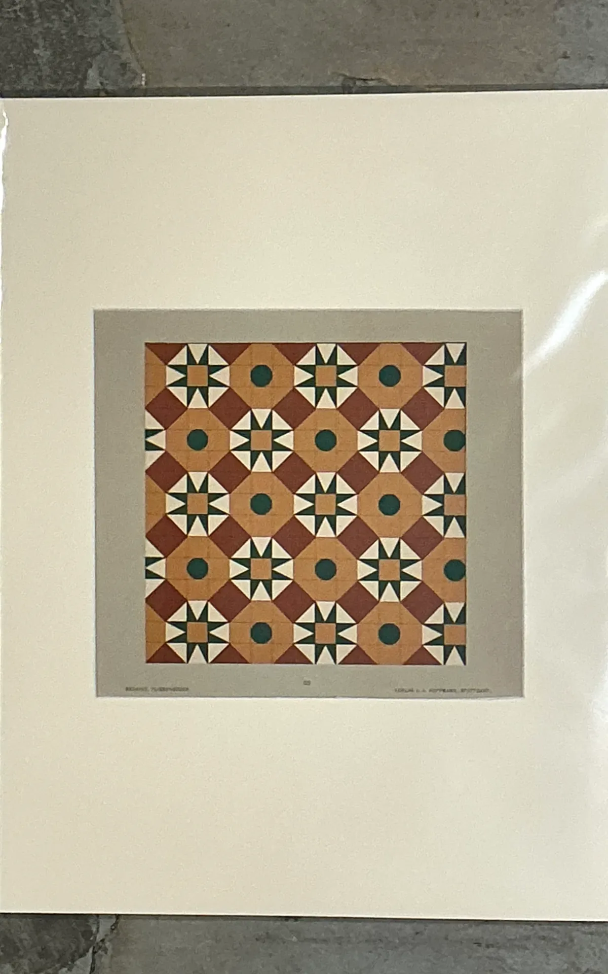 Vintage Geometric Tile Pattern Serigraph — additional photo 6