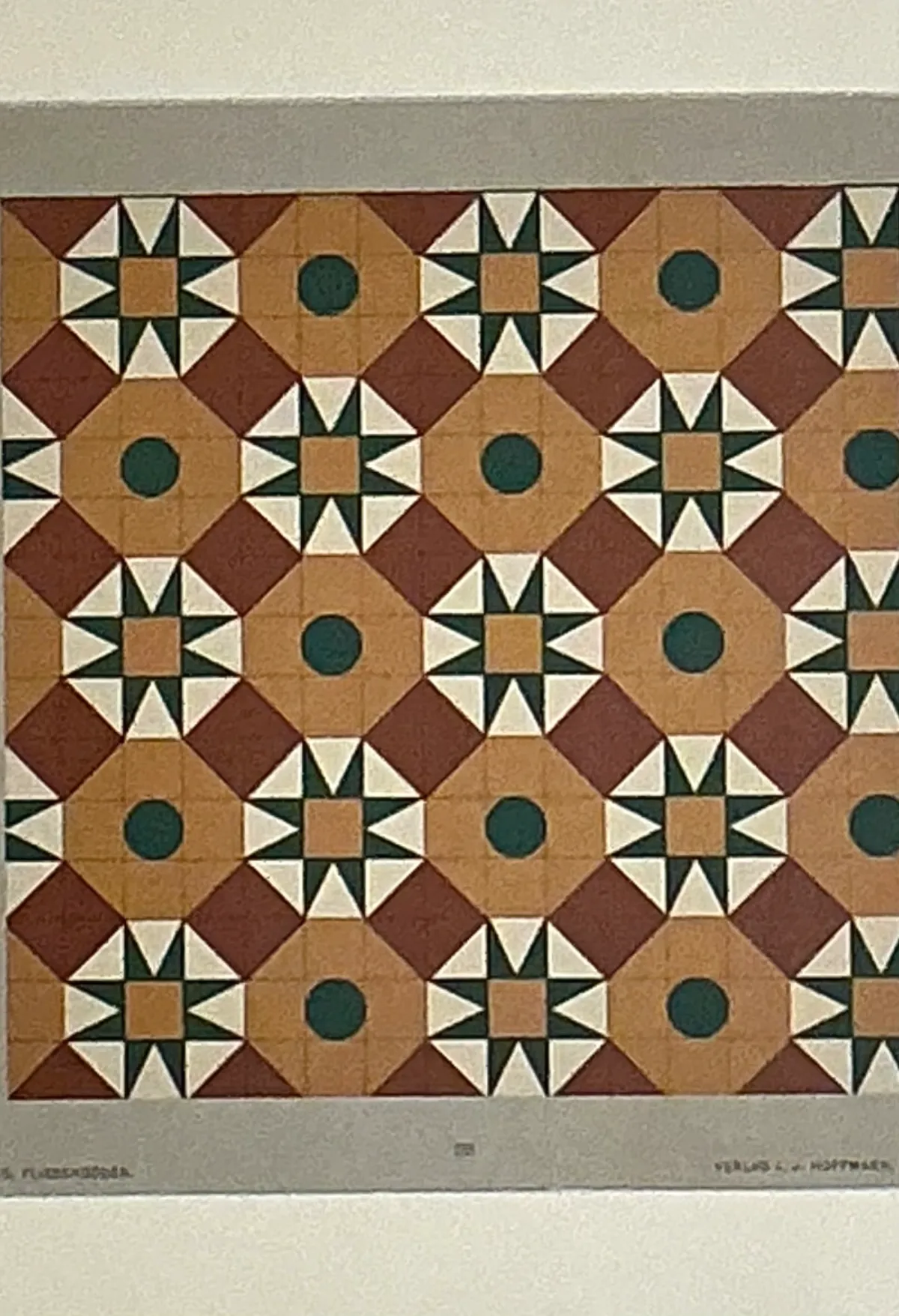 Vintage Geometric Tile Pattern Serigraph — additional photo 3
