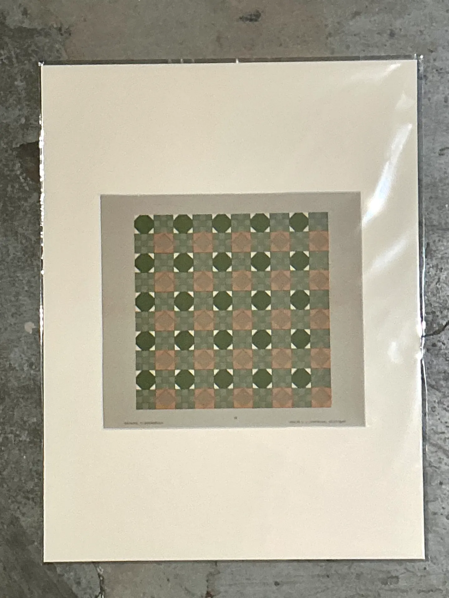 Vintage Geometric Tile Pattern Serigraph — additional photo 2