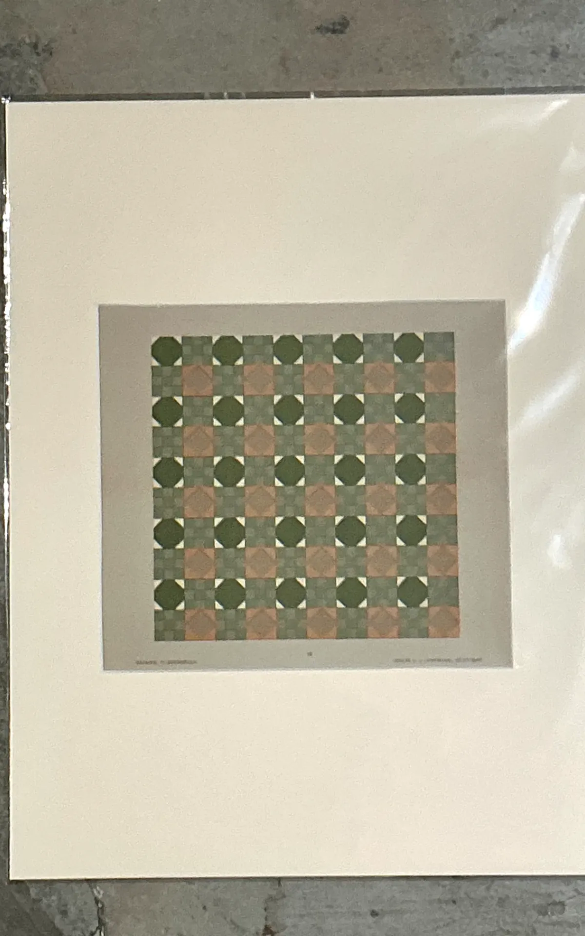 Vintage Geometric Tile Pattern Serigraph — additional photo 2