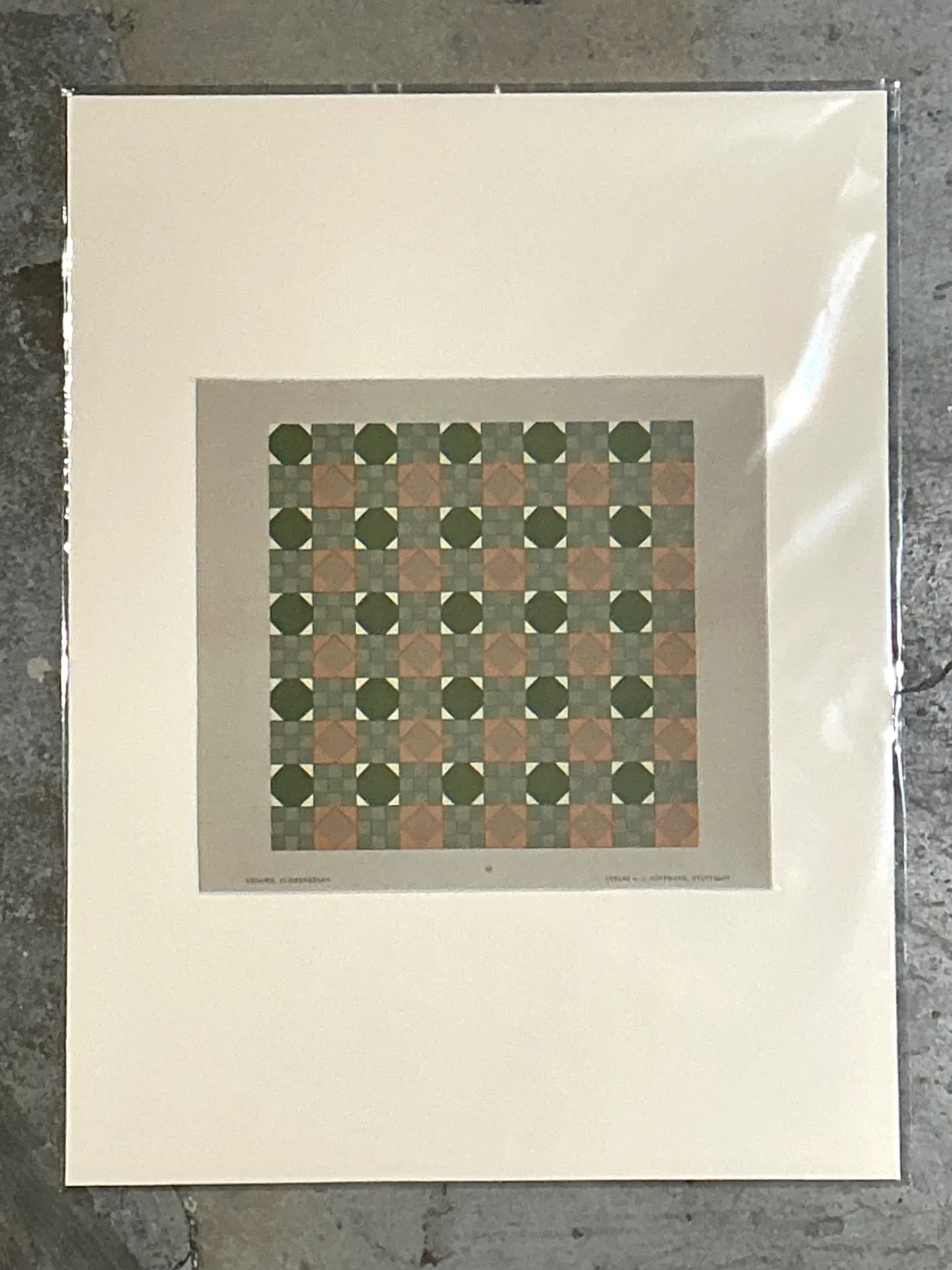 Vintage Geometric Tile Pattern Serigraph — additional photo 3