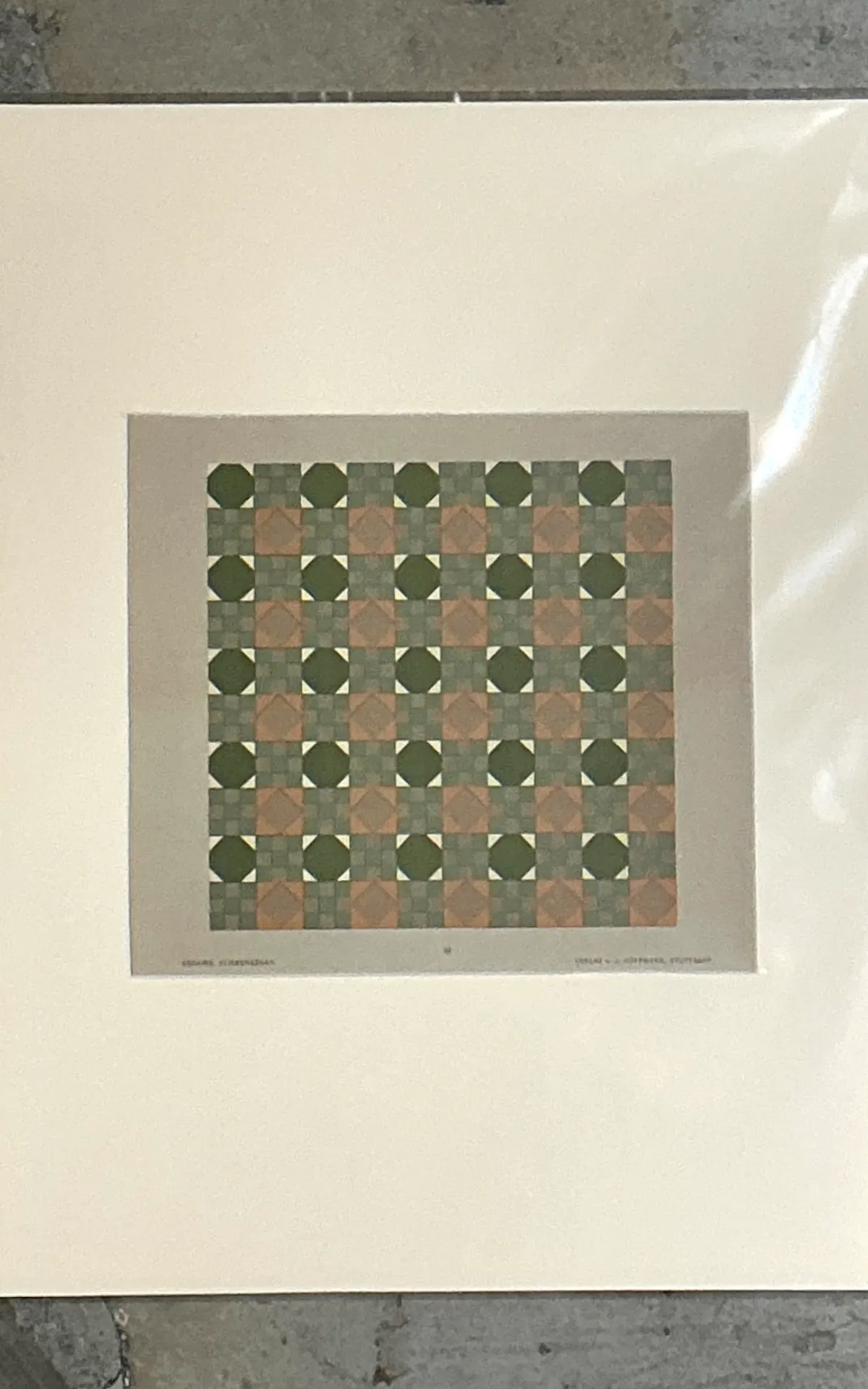 Vintage Geometric Tile Pattern Serigraph — additional photo 3