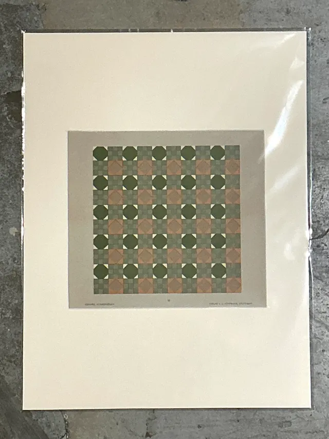 Vintage Geometric Tile Pattern Serigraph — additional photo 3