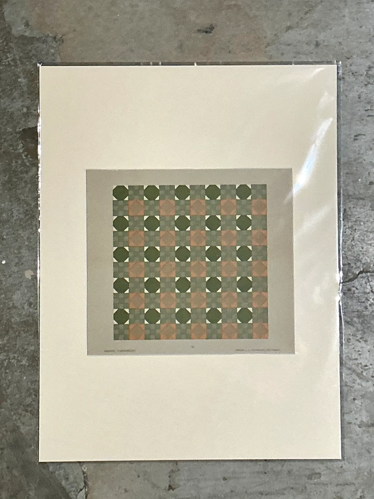 Vintage Geometric Tile Pattern Serigraph — additional photo 4