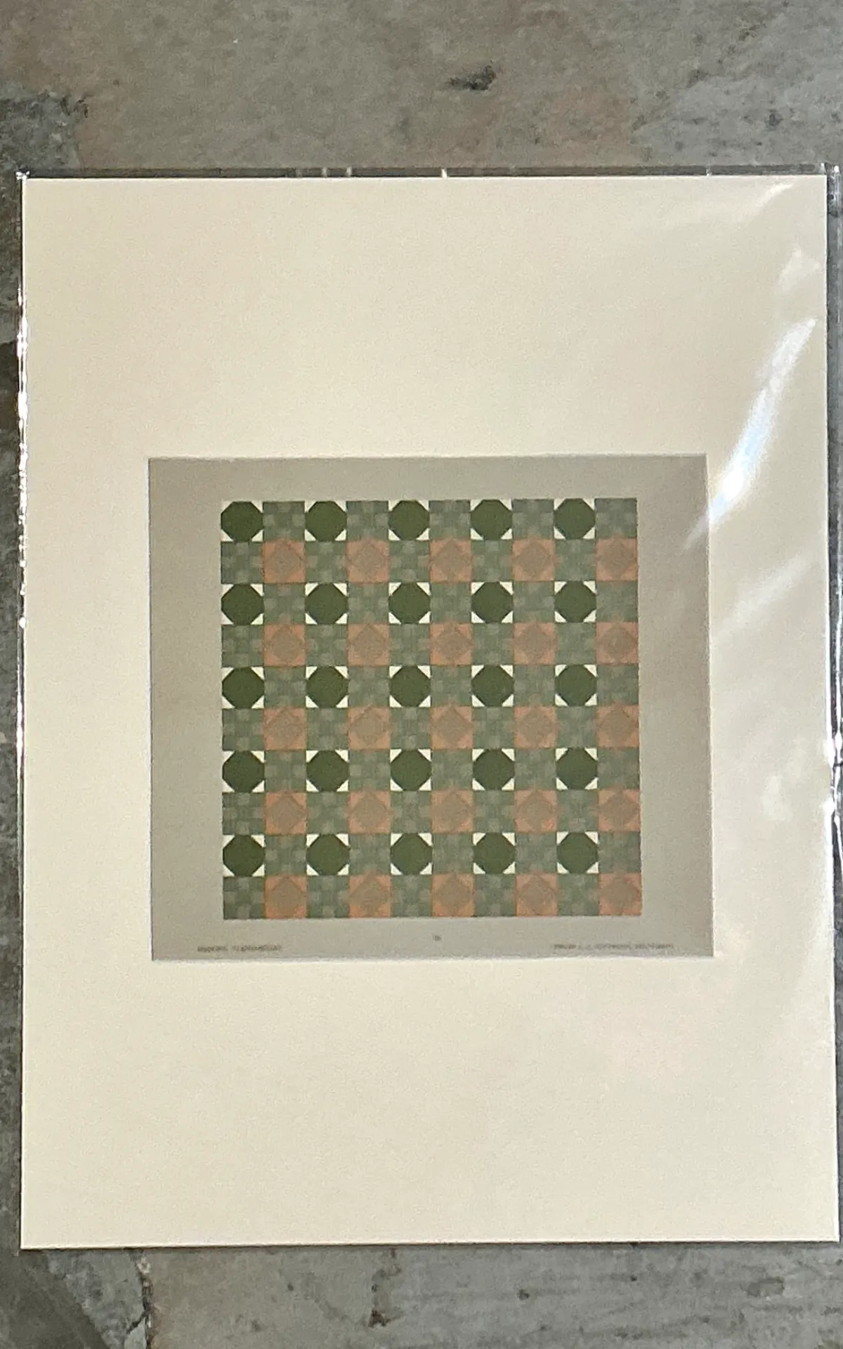 Vintage Geometric Tile Pattern Serigraph — additional photo 4