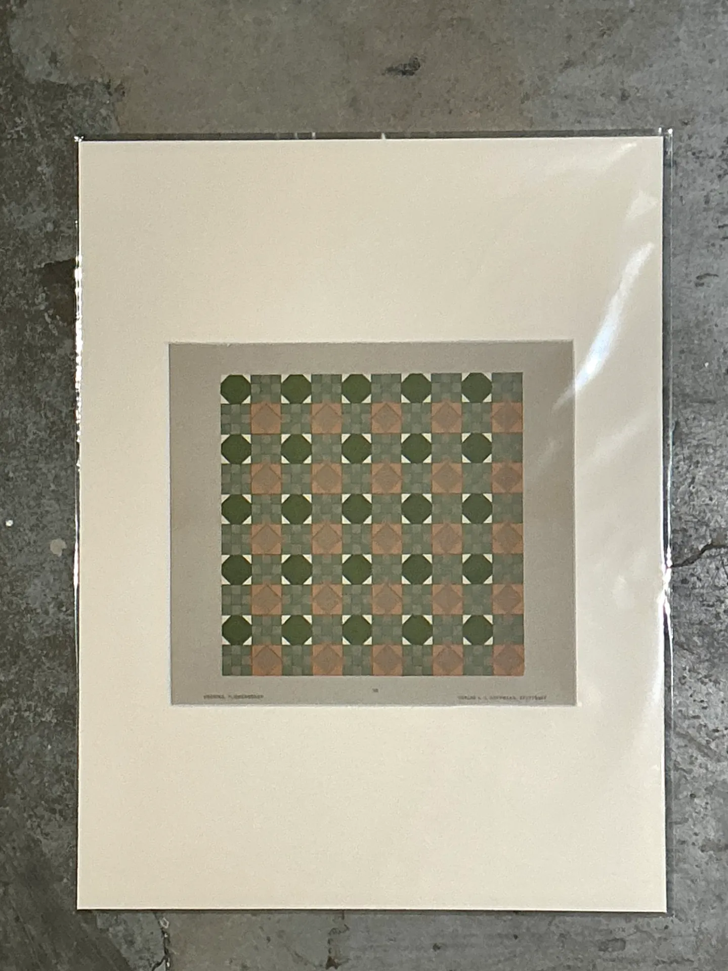 Vintage Geometric Tile Pattern Serigraph — additional photo 5