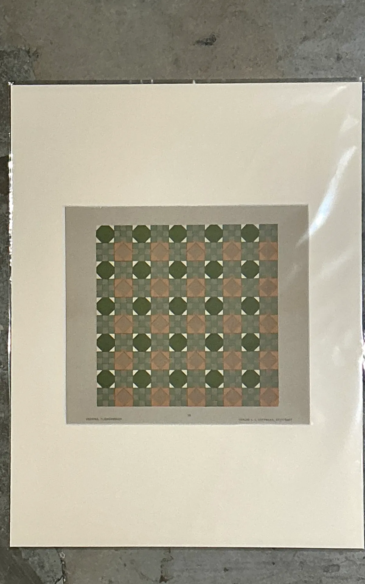 Vintage Geometric Tile Pattern Serigraph — additional photo 5