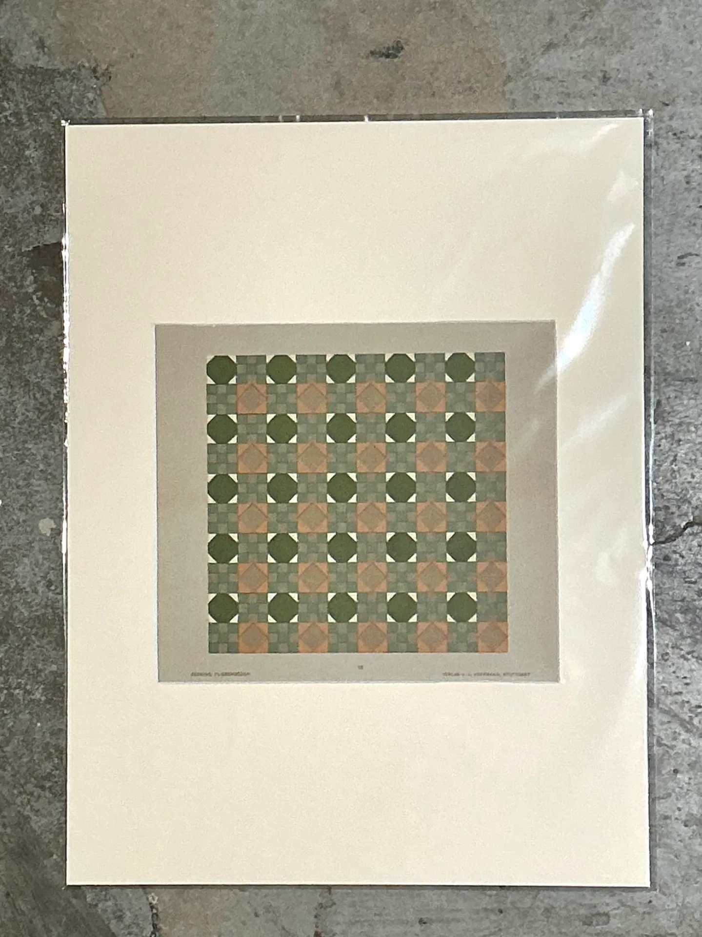Vintage Geometric Tile Pattern Serigraph — additional photo 1