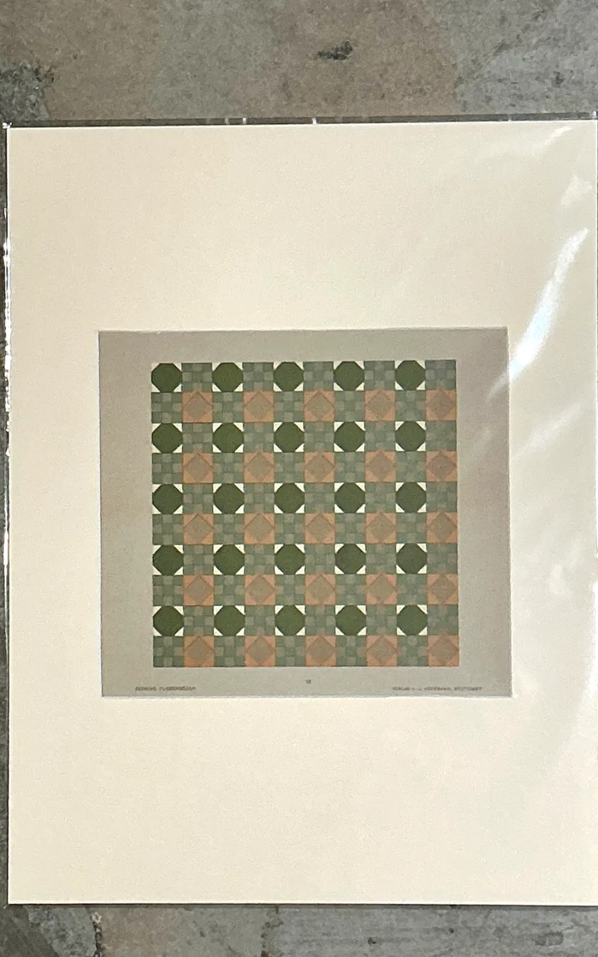 Vintage Geometric Tile Pattern Serigraph