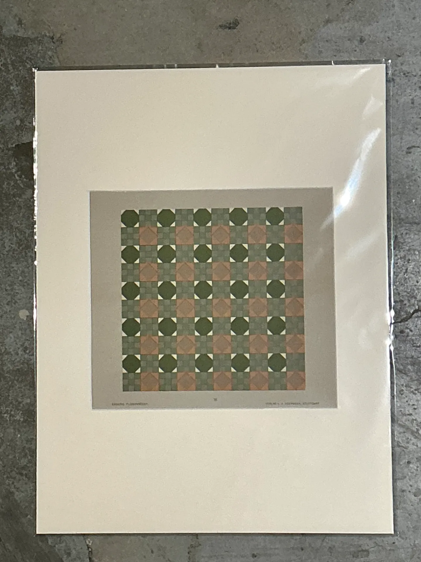 Vintage Geometric Tile Pattern Serigraph — additional photo 6