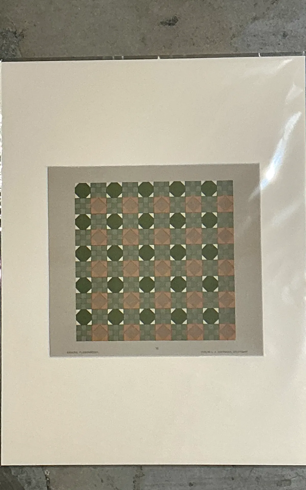 Vintage Geometric Tile Pattern Serigraph — additional photo 6