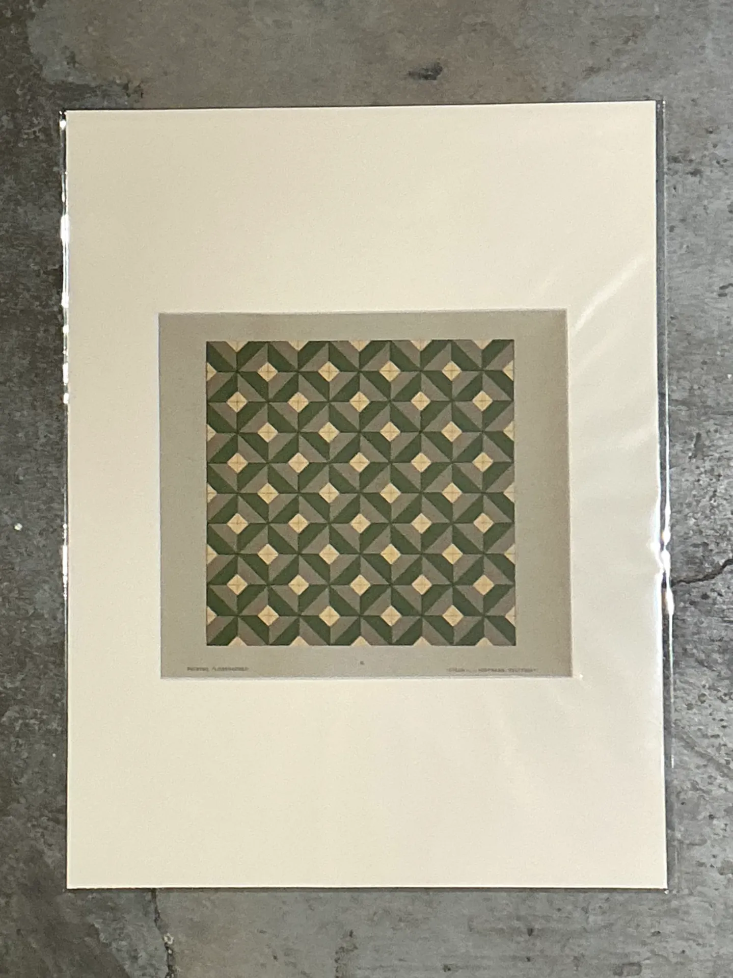 Vintage Geometric Tile Pattern Serigraph — additional photo 2