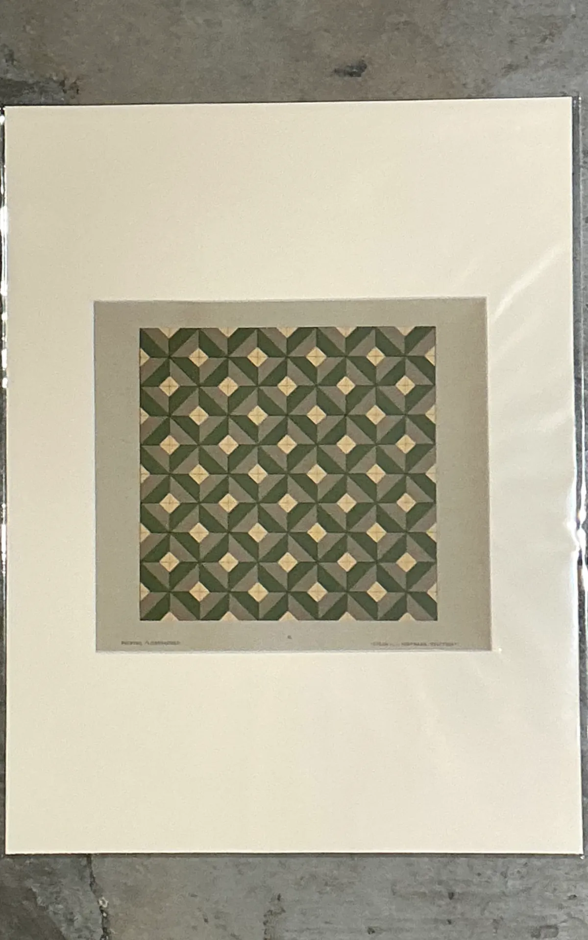 Vintage Geometric Tile Pattern Serigraph — additional photo 2