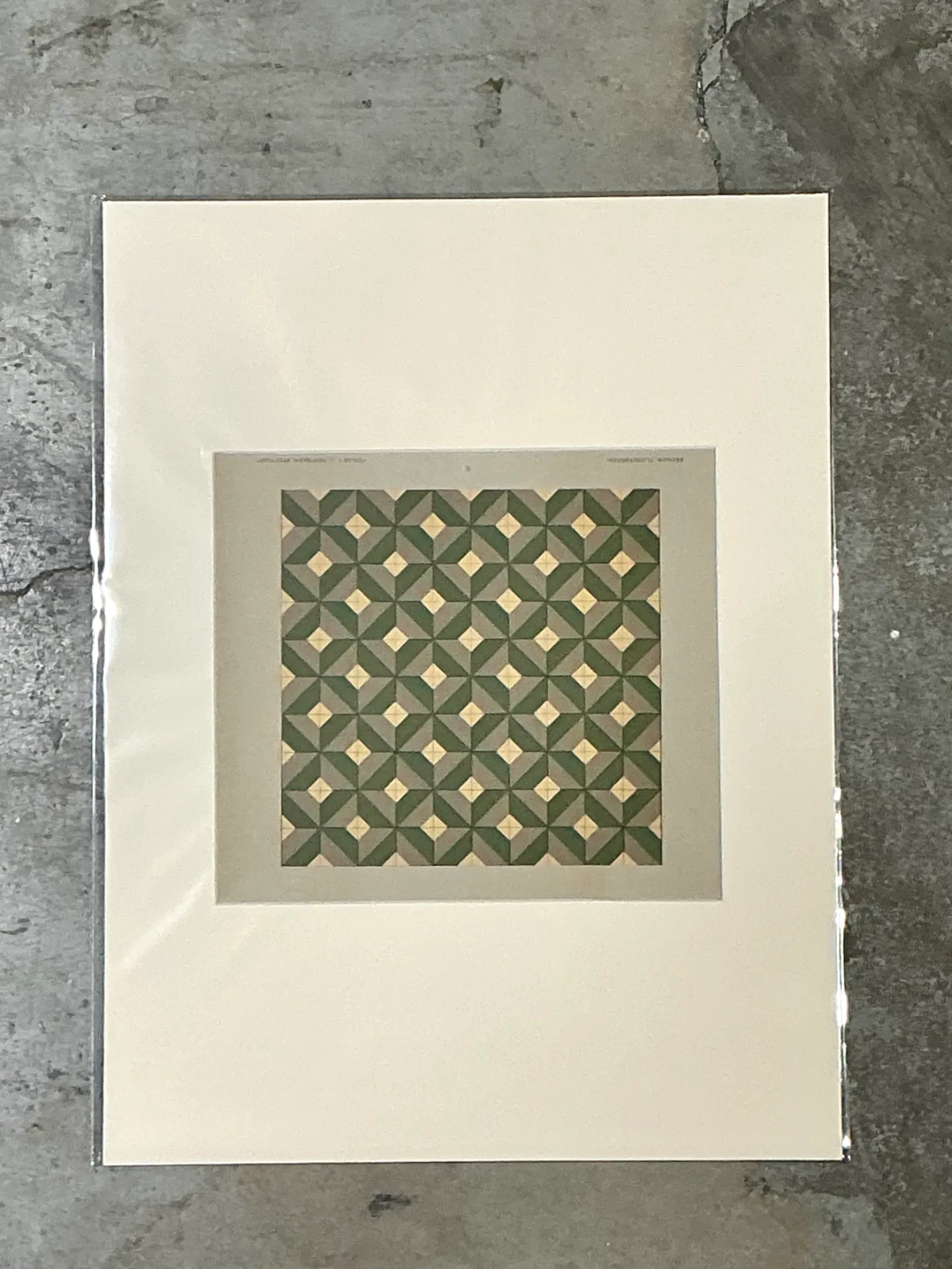 Vintage Geometric Tile Pattern Serigraph — additional photo 3